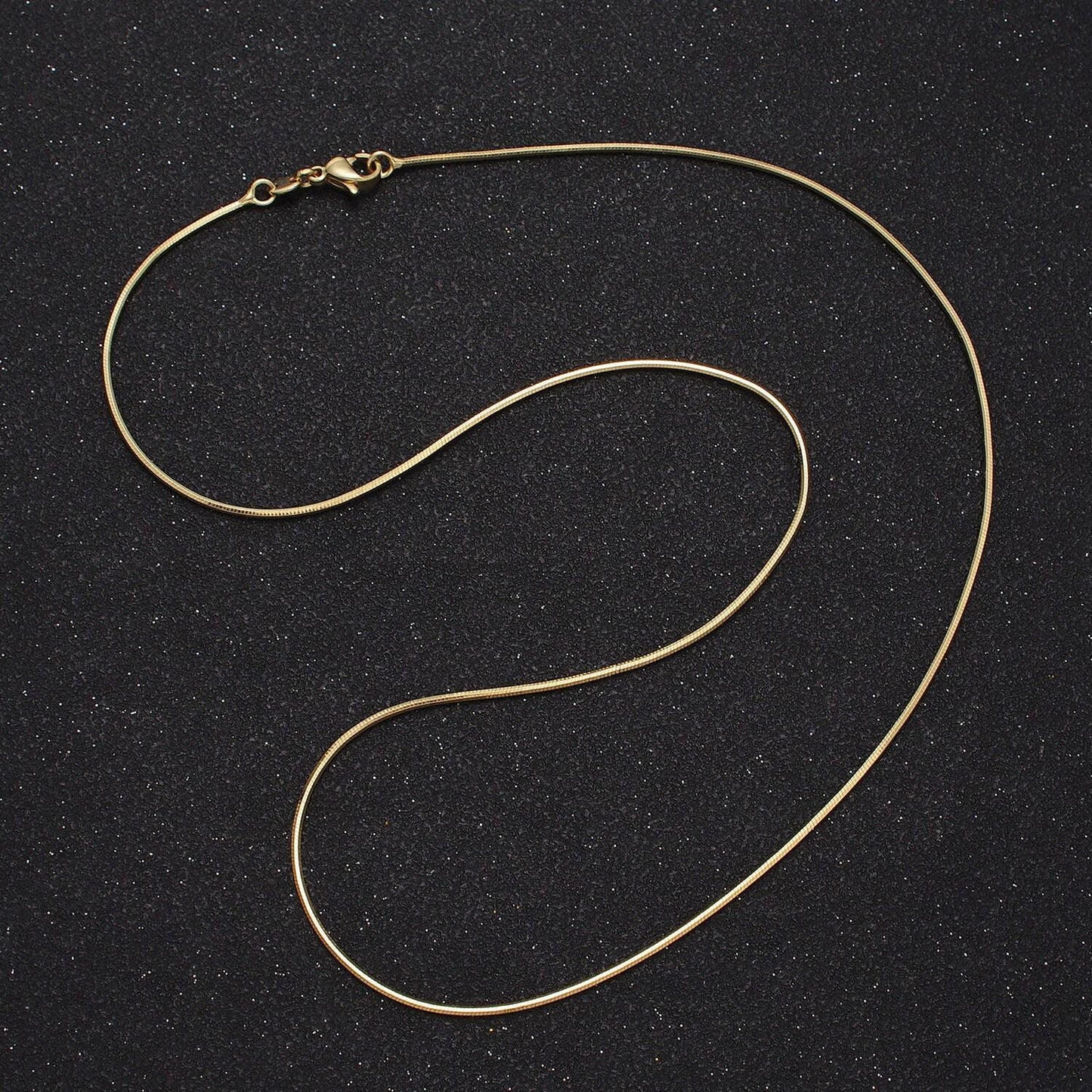 Fine herringbone chain necklace 1mm thick 14k gold filled snake chain 18 inches layering necklace ready to wear w/ lobster clasp wa1586