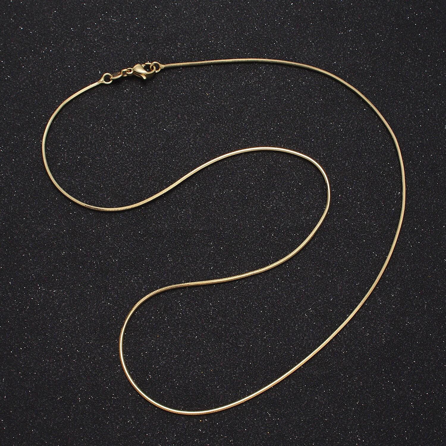 Fine herringbone chain necklace 1mm thick 14k gold filled snake chain 18 inches layering necklace ready to wear w/ lobster clasp wa1586