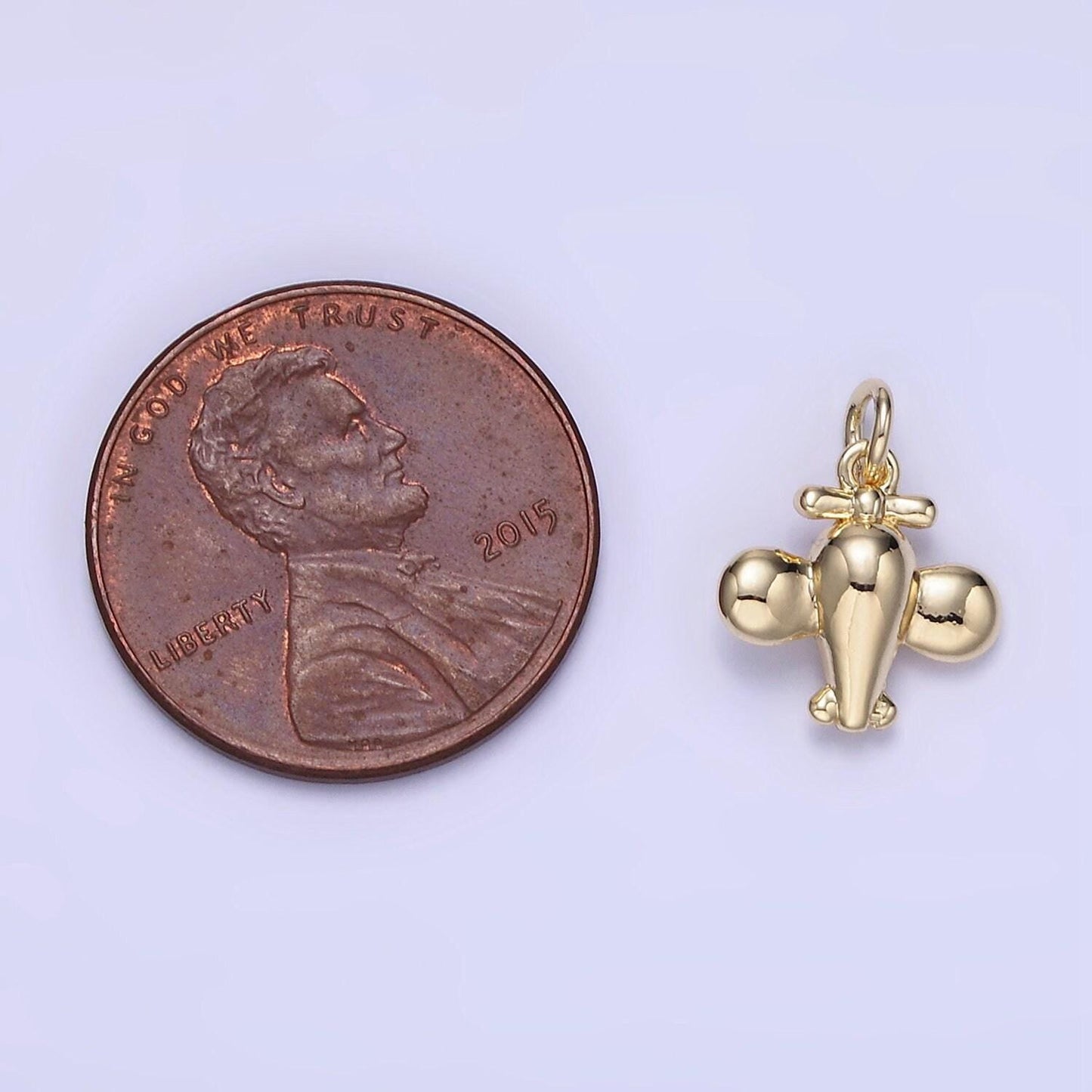 Mini 14k gold filled airplane charm small plane charm for bracelet charm kids jewelry w651