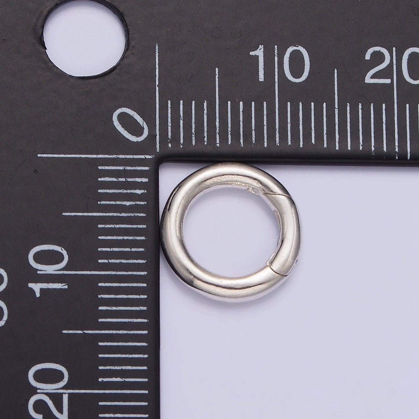 Sterling silver round clasp, s925 silver hinged ring push clasp, spring clasp connector charm holder clasp for necklace bracelet sl-371