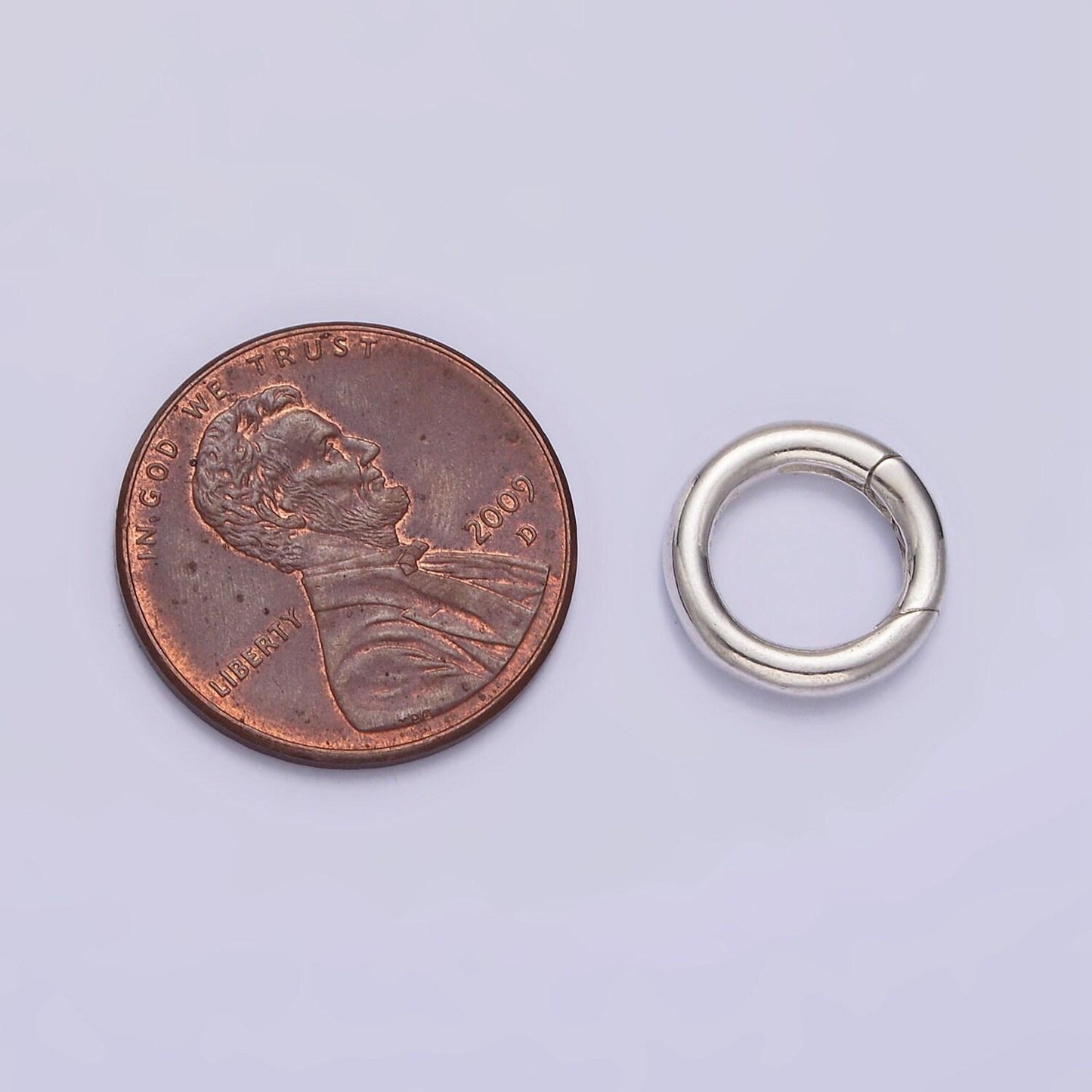 Sterling silver round clasp, s925 silver hinged ring push clasp, spring clasp connector charm holder clasp for necklace bracelet sl-371