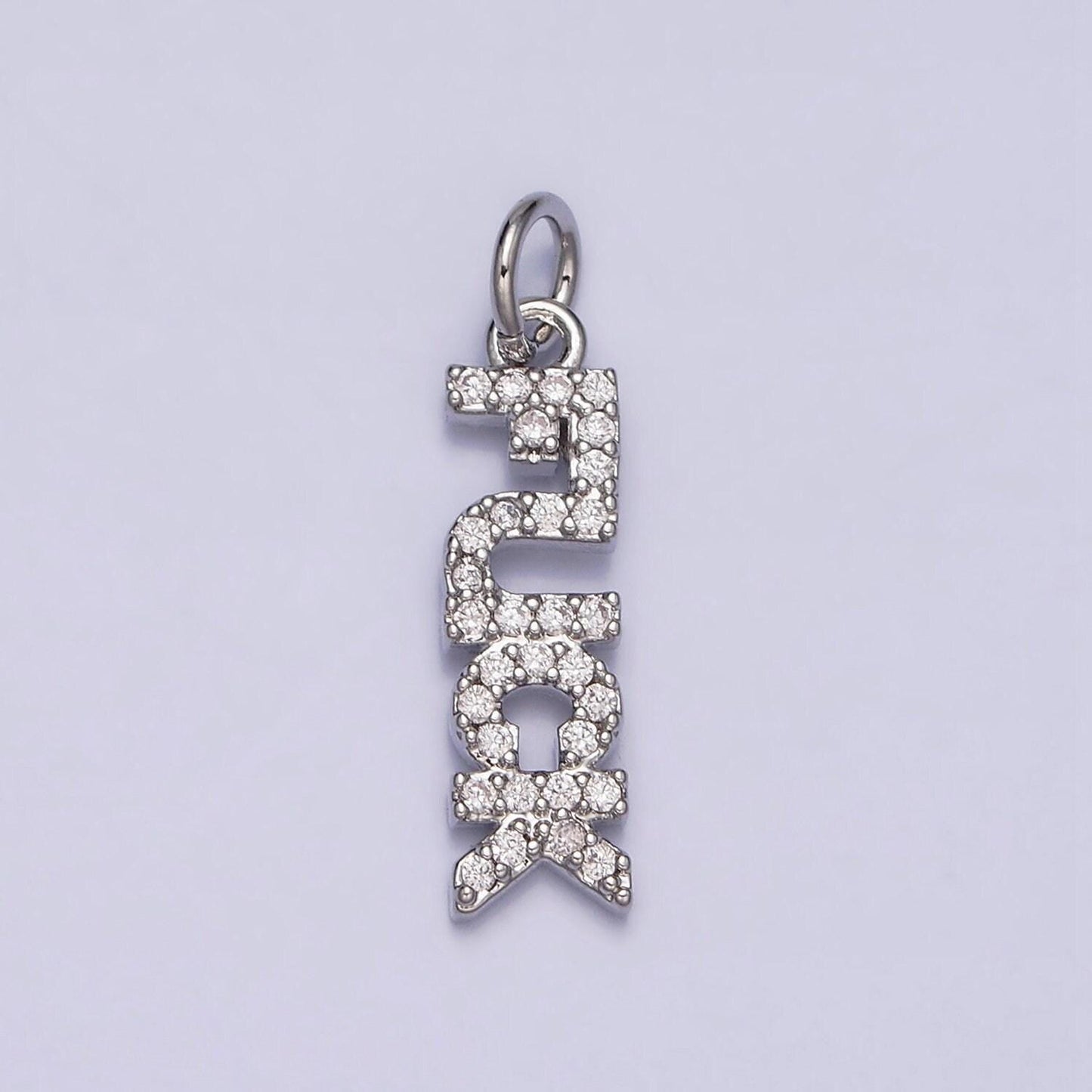 Dainty gold filled fuck charm for necklace bracelet earring micro pave word fuck pendant jewelry swear word trend jewelry ac1329