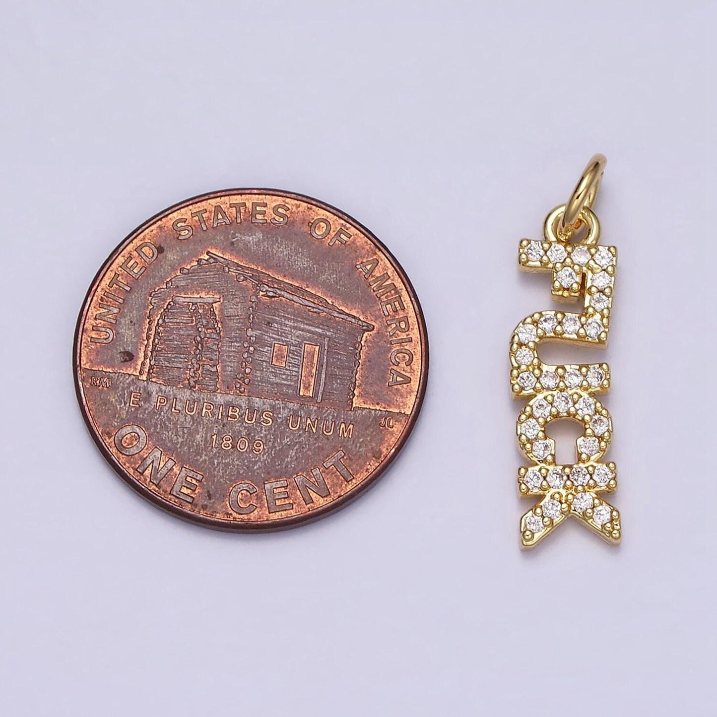 Dainty gold filled fuck charm for necklace bracelet earring micro pave word fuck pendant jewelry swear word trend jewelry ac1329