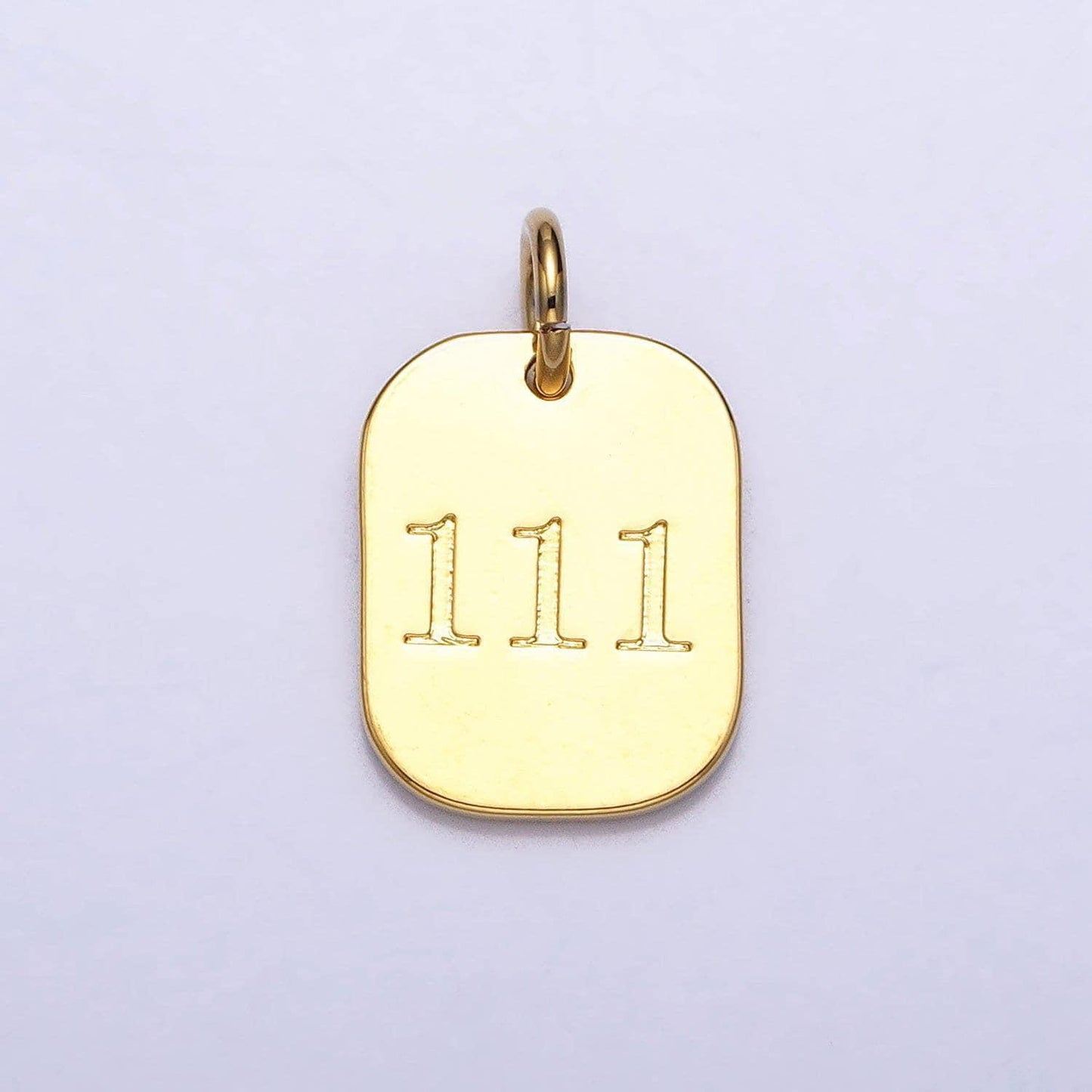 Dainty gold filled angel number charm mini tag lucky number for necklace bracelet component personalized jewelry ad093