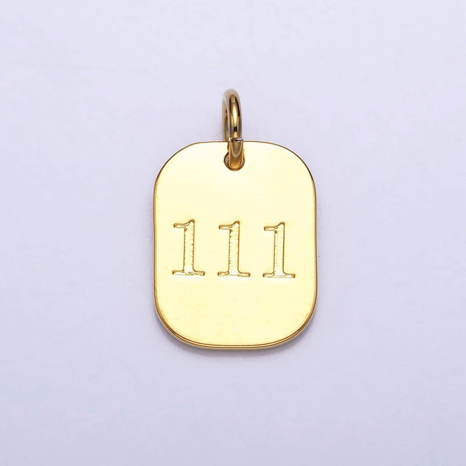 Dainty gold filled angel number charm mini tag lucky number for necklace bracelet component personalized jewelry ad093