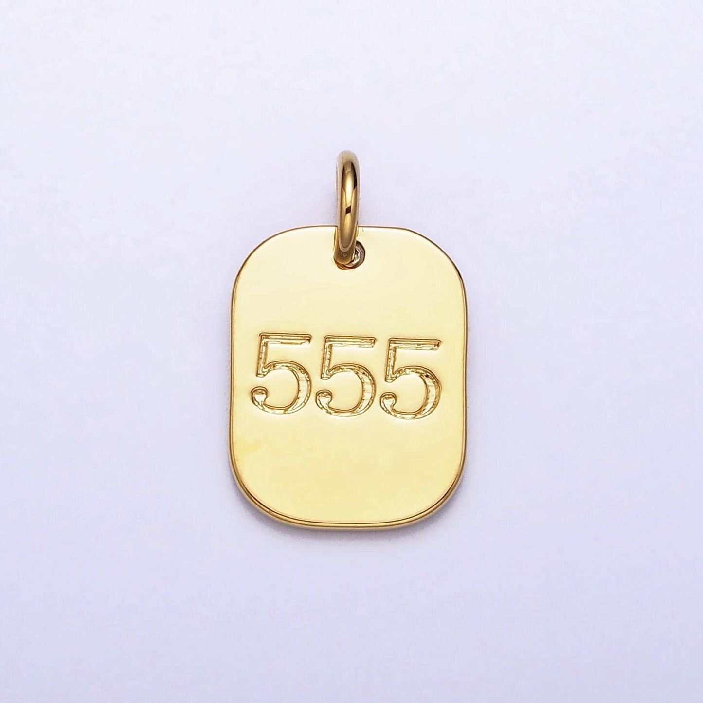 Dainty gold filled angel number charm mini tag lucky number for necklace bracelet component personalized jewelry ad093