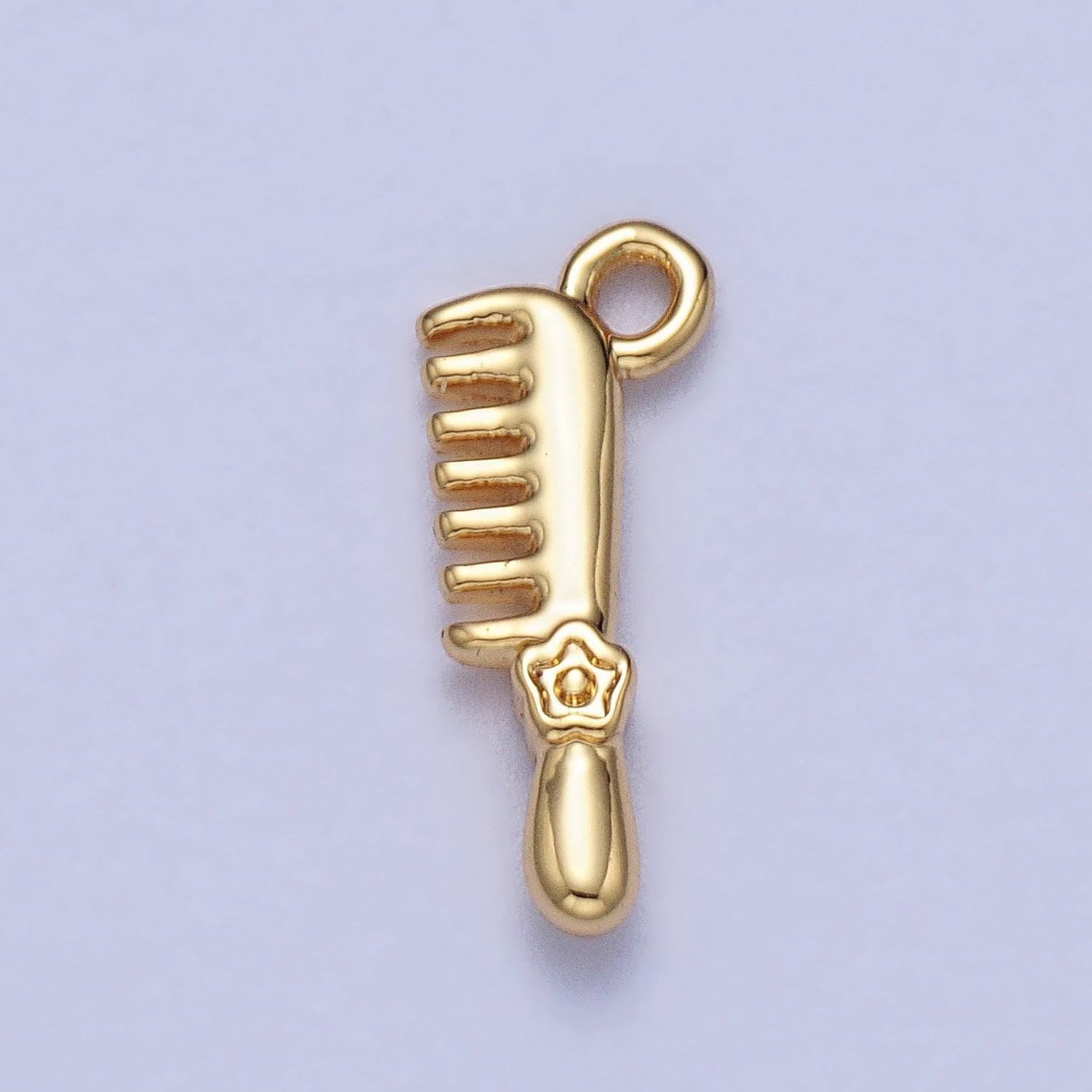 Mini hair comb charm in gold plated silver comb charm hair stylist comb charm miniature comb charm