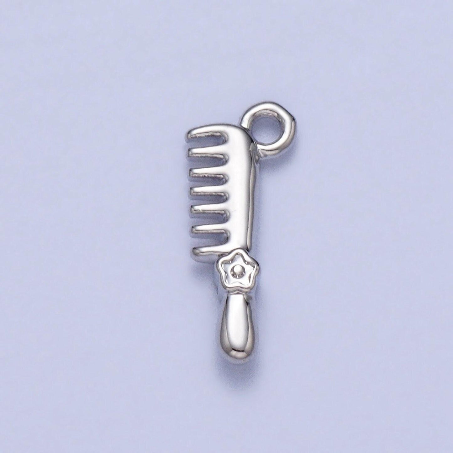 Mini hair comb charm in gold plated silver comb charm hair stylist comb charm miniature comb charm