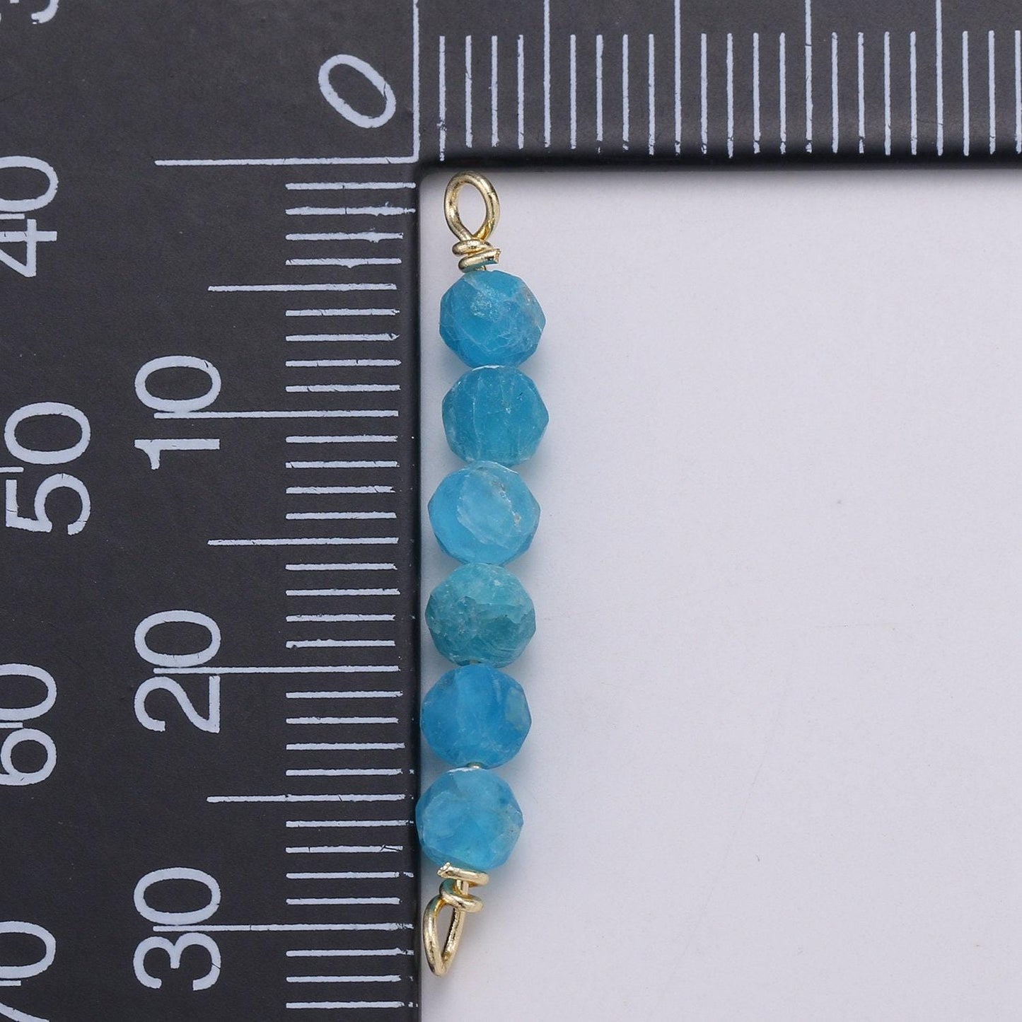 4mm semi precious bead connector for necklace bracelet earring jewelry supplies component in 14k gold filled wire finding natural stone bead