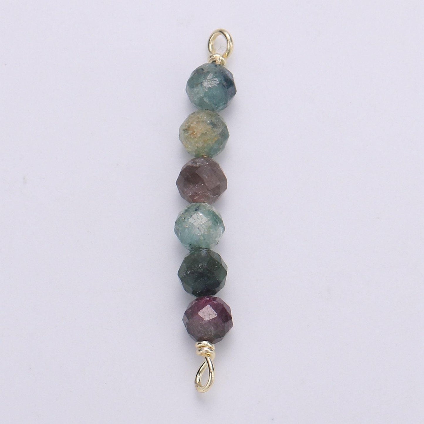 4mm semi precious bead connector for necklace bracelet earring jewelry supplies component in 14k gold filled wire finding natural stone bead