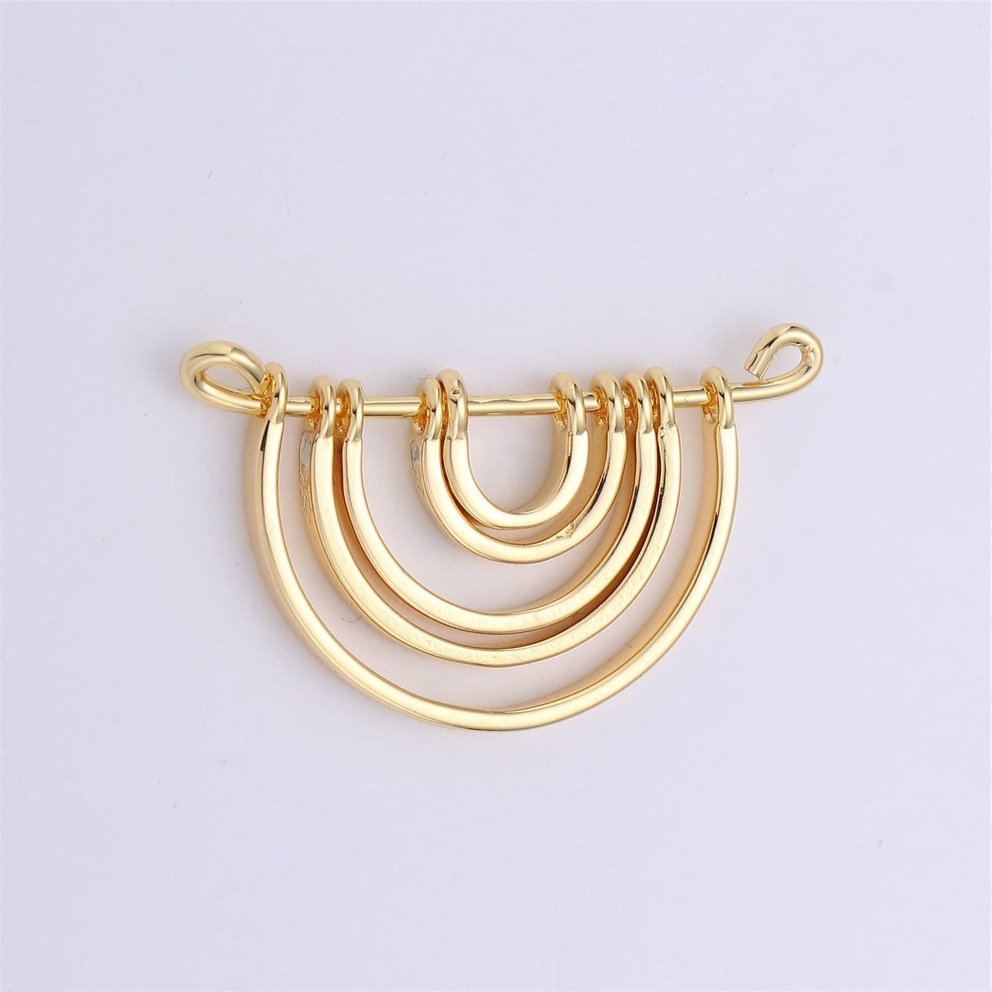 Gold filled rainbow shape charm for necklace pendant double bail dual loop charm for jewelry making supply gold rainbow link connector f319,