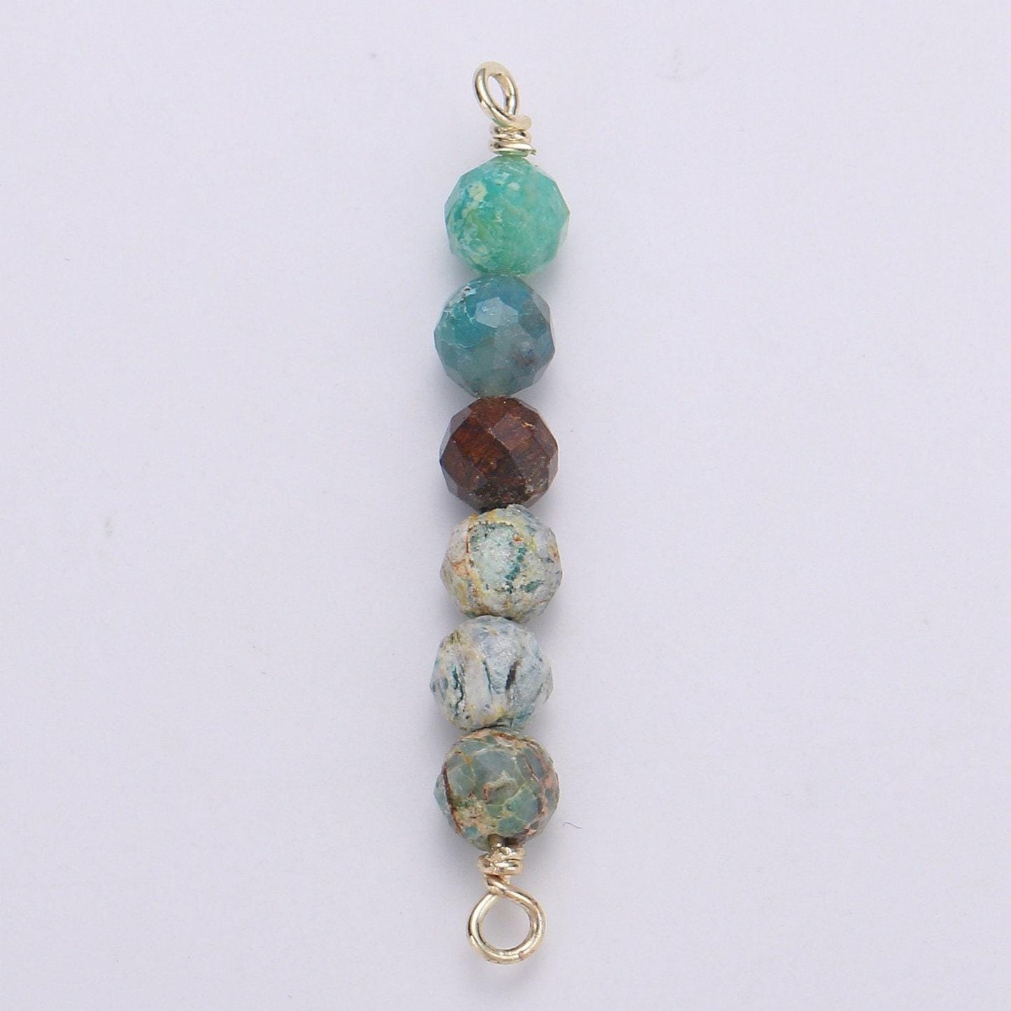 4mm semi precious bead connector for necklace bracelet earring jewelry supplies component in 14k gold filled wire finding natural stone bead