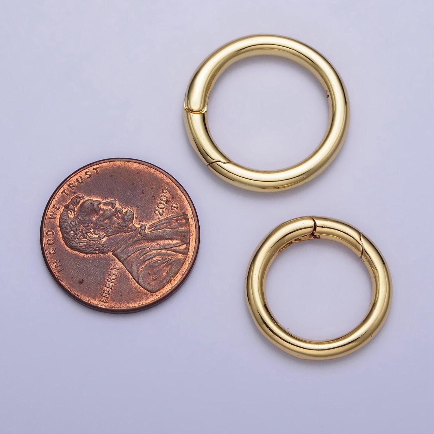 Dainty push gate ring 14k gold filled clasp charm holder spring closure chain connector pendant enhancer bail for jewelry making supply z137