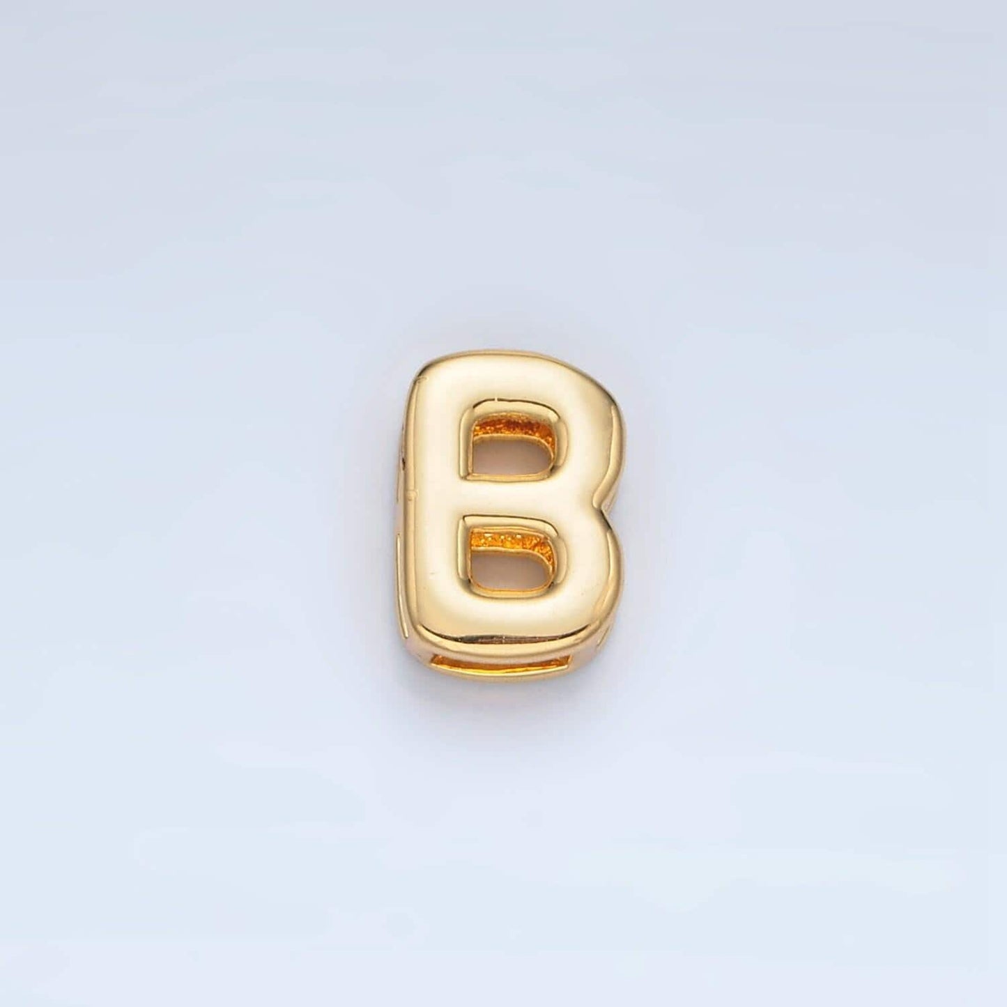 Small gold filled balloon alphabet letter slider charm balloon bubble initial beads for personalized bracelet necklace component a1578