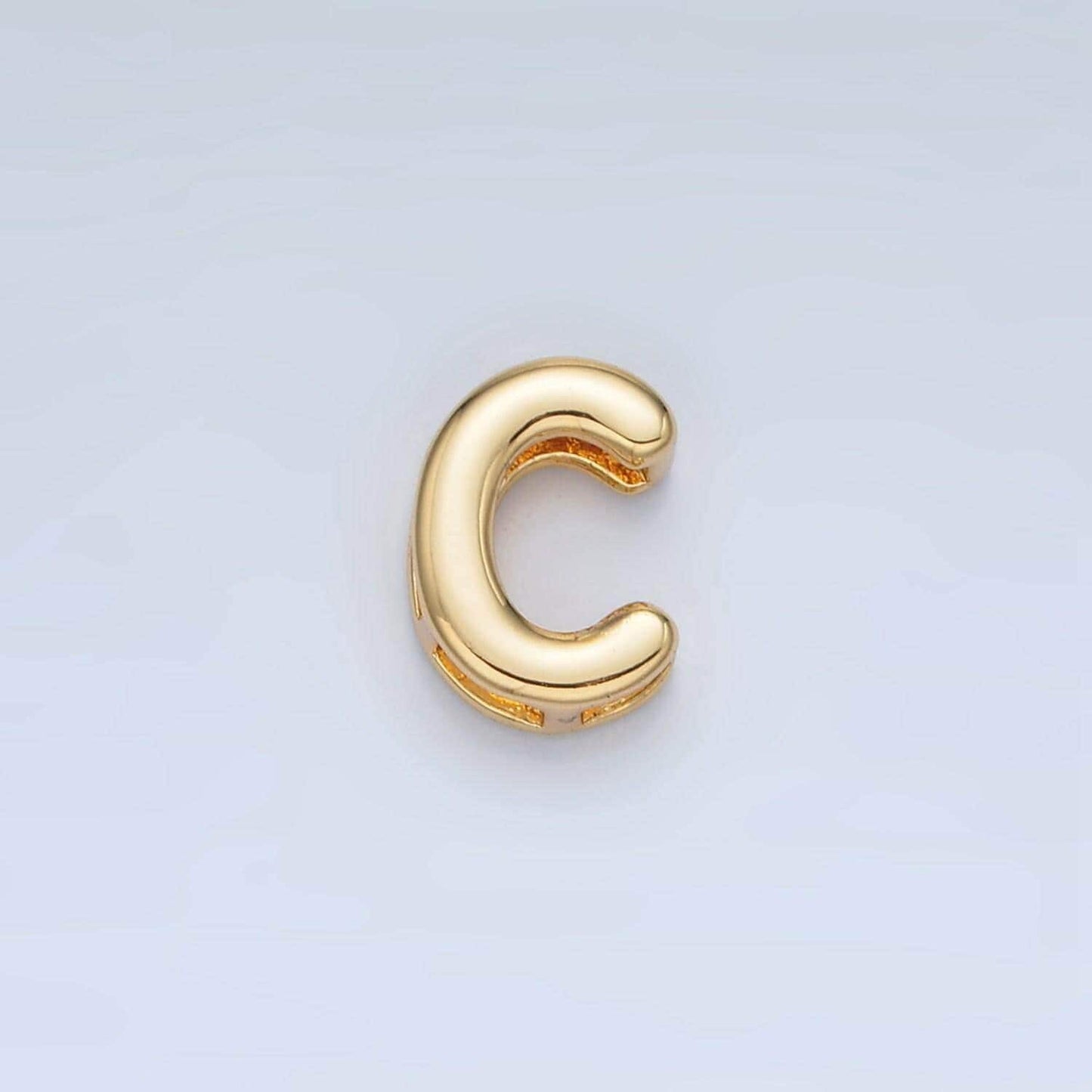 Small gold filled balloon alphabet letter slider charm balloon bubble initial beads for personalized bracelet necklace component a1578