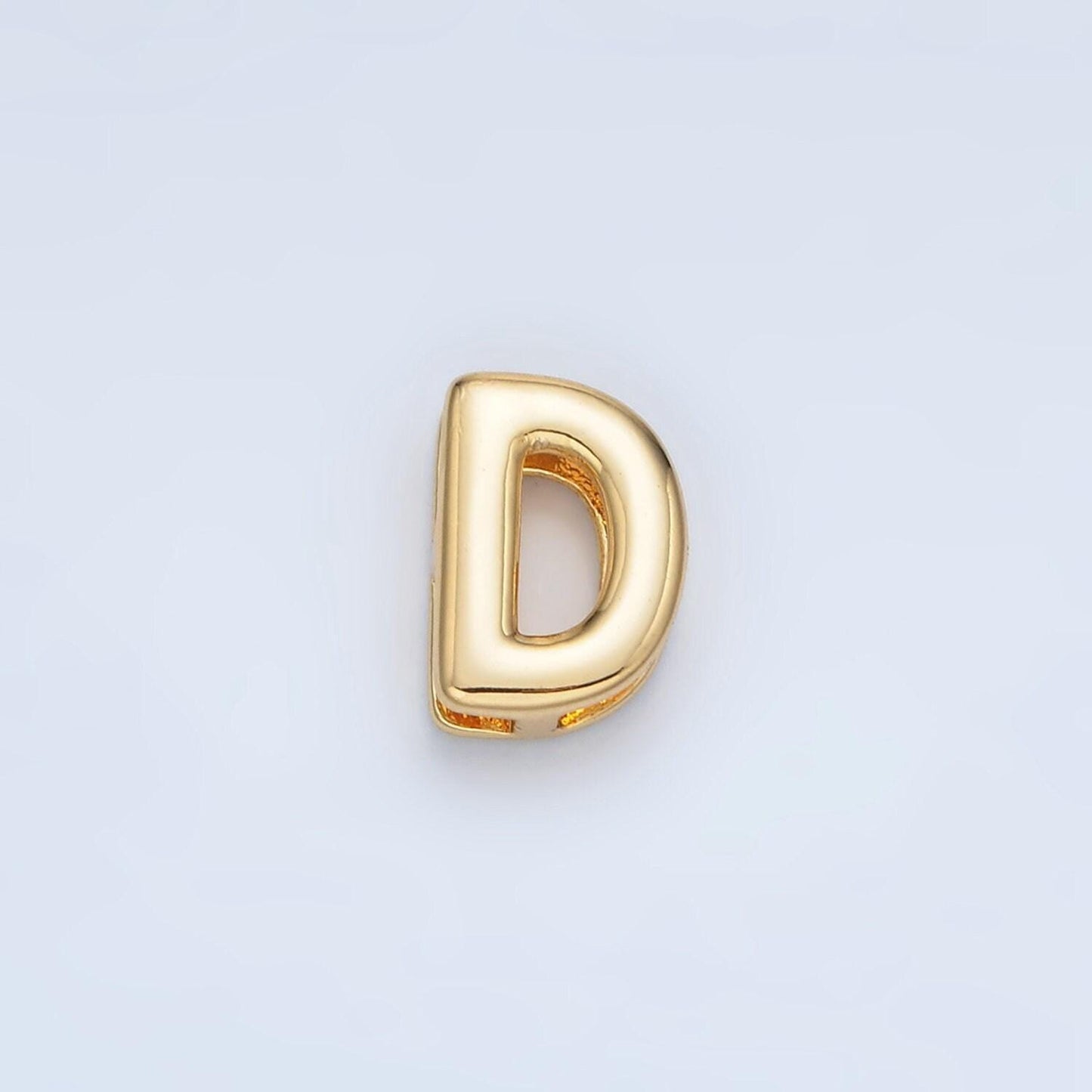 Small gold filled balloon alphabet letter slider charm balloon bubble initial beads for personalized bracelet necklace component a1578
