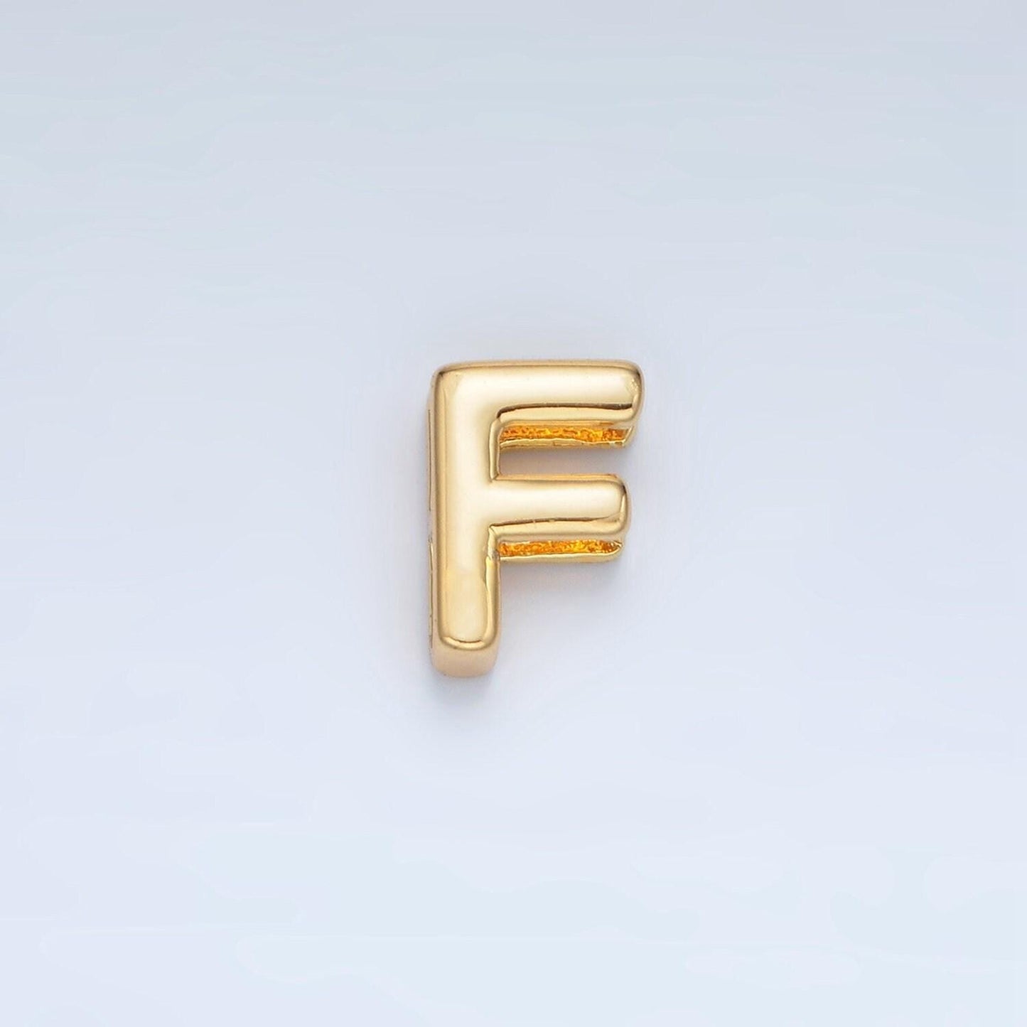 Small gold filled balloon alphabet letter slider charm balloon bubble initial beads for personalized bracelet necklace component a1578