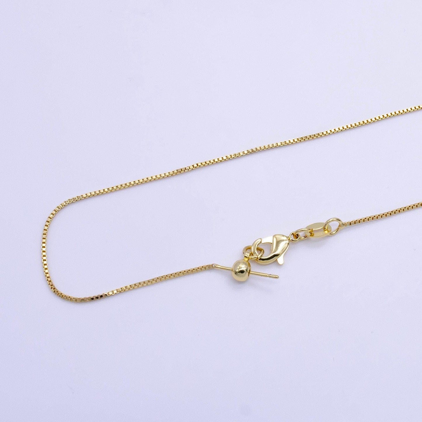 18" adjustable necklace 24k gold filled square box chain bracelet dainty box chain for jewelry making with pendant charm wa-707
