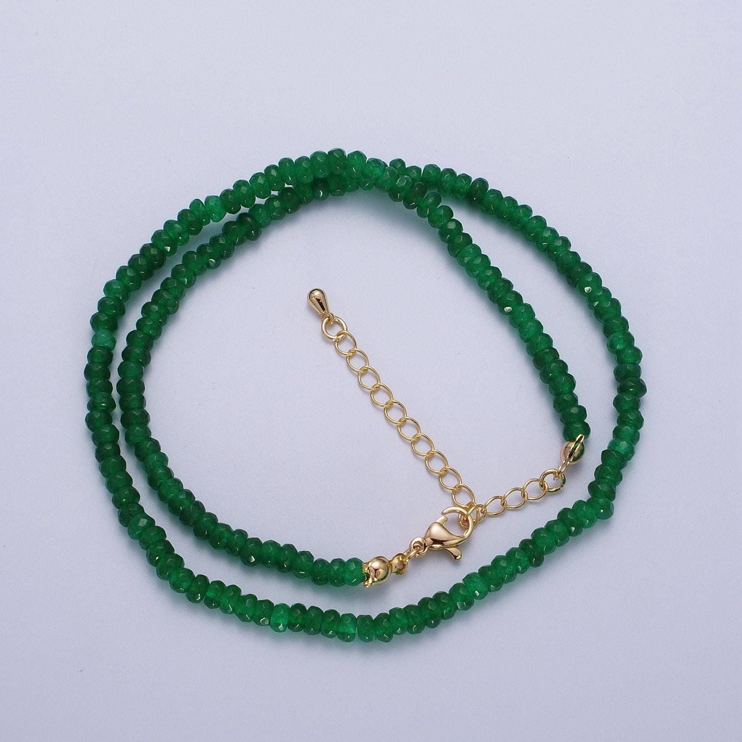 Colorful glass rondelle beads necklace, 4.4mm beads necklace pink green orange handmade gemstone necklace jewelry gift wa1438