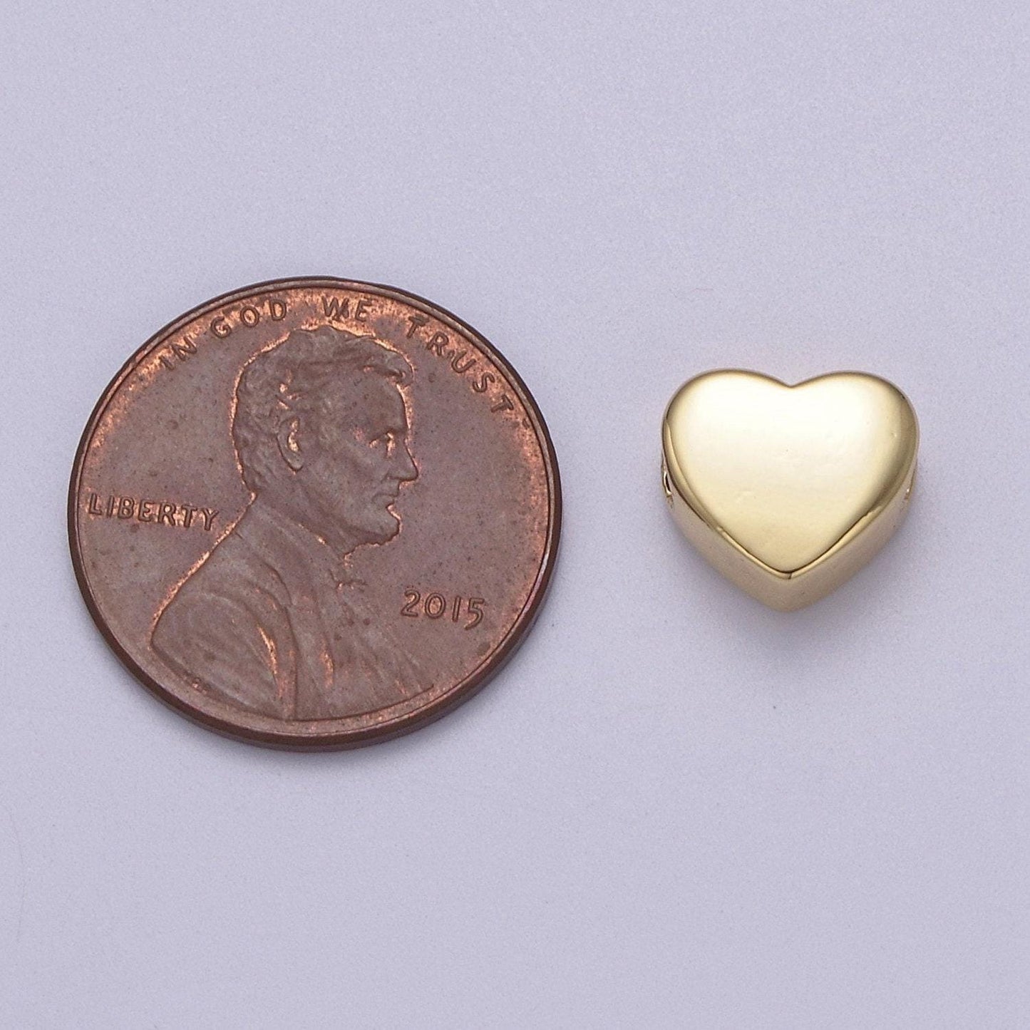 10mm gold heart bead spacer mini love gold filled bracelet jewelry making beads b-065