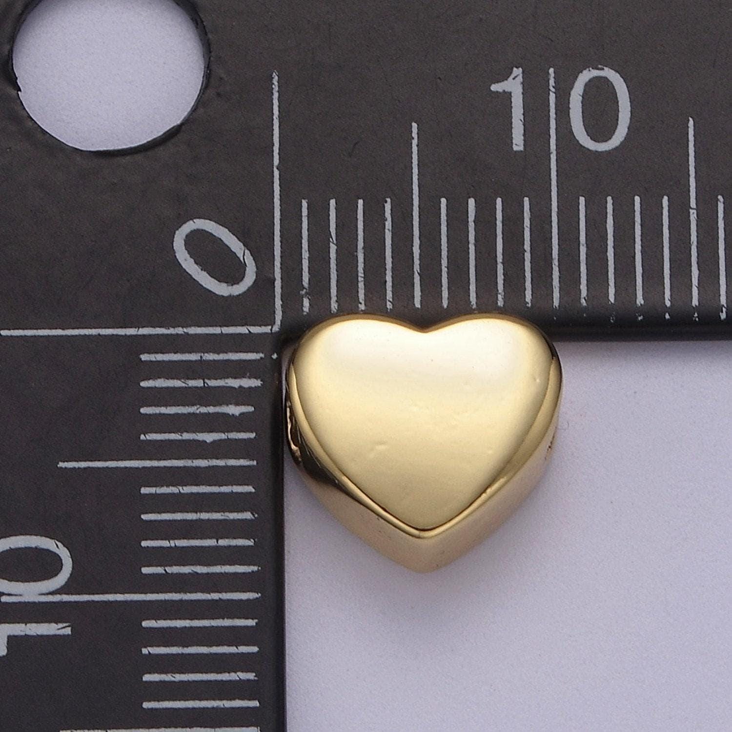 10mm gold heart bead spacer mini love gold filled bracelet jewelry making beads b-065