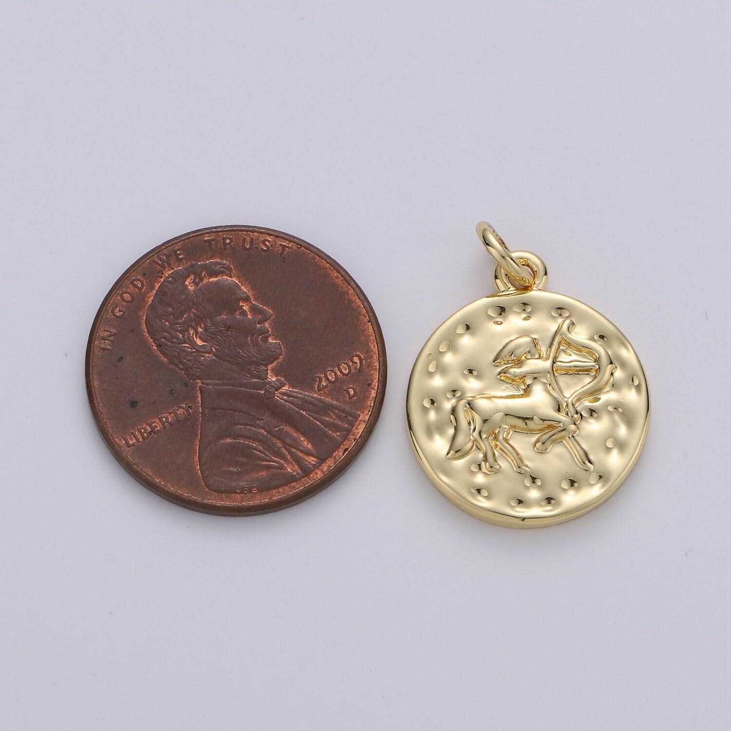Gold zodiac constellation charms, zodiac symbol, horoscope charm, gold astrological zodiac signs, double sided charm pendant | a1707-1712