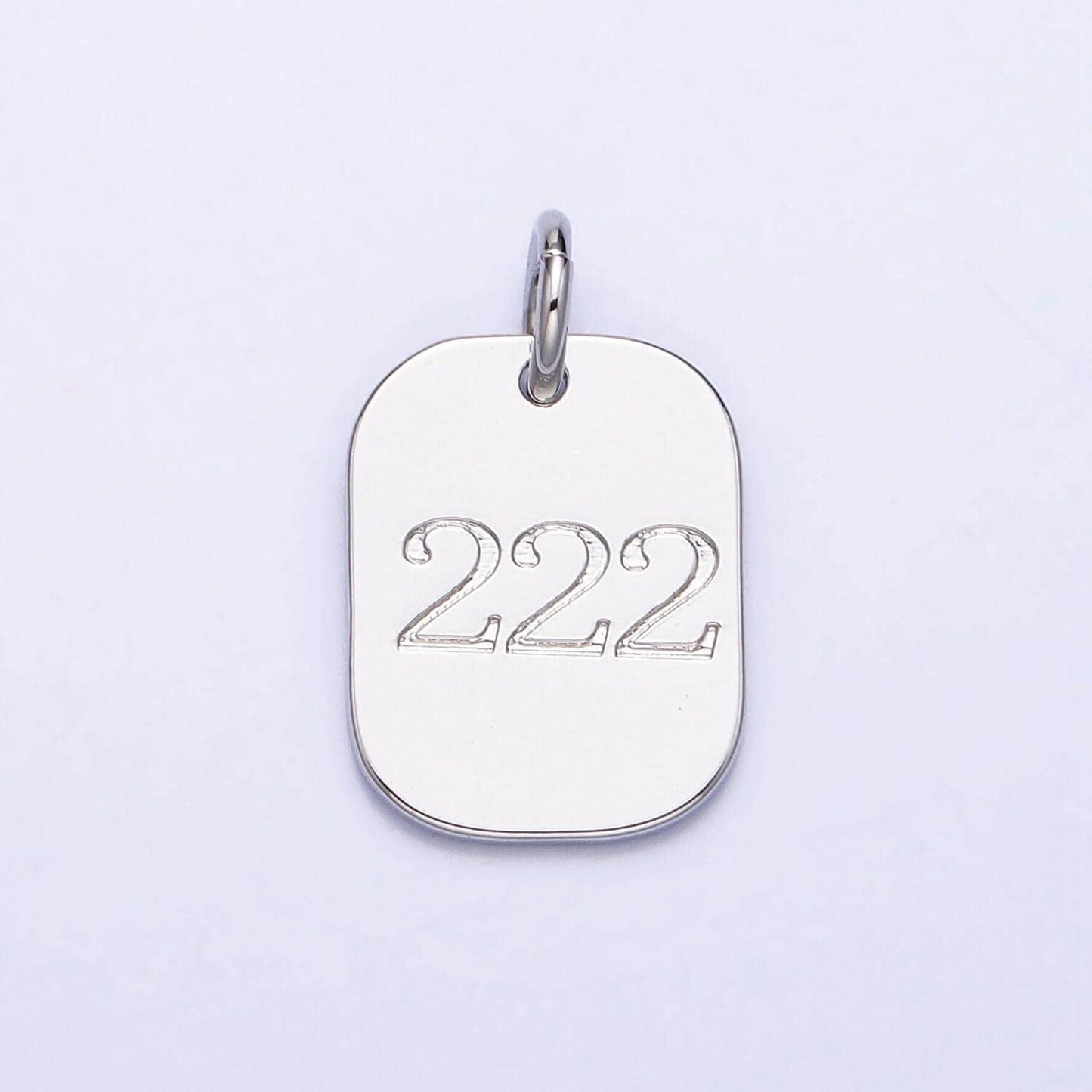 Dainty silver angel number charm mini military dog tag lucky number for necklace bracelet component personalized jewelry
