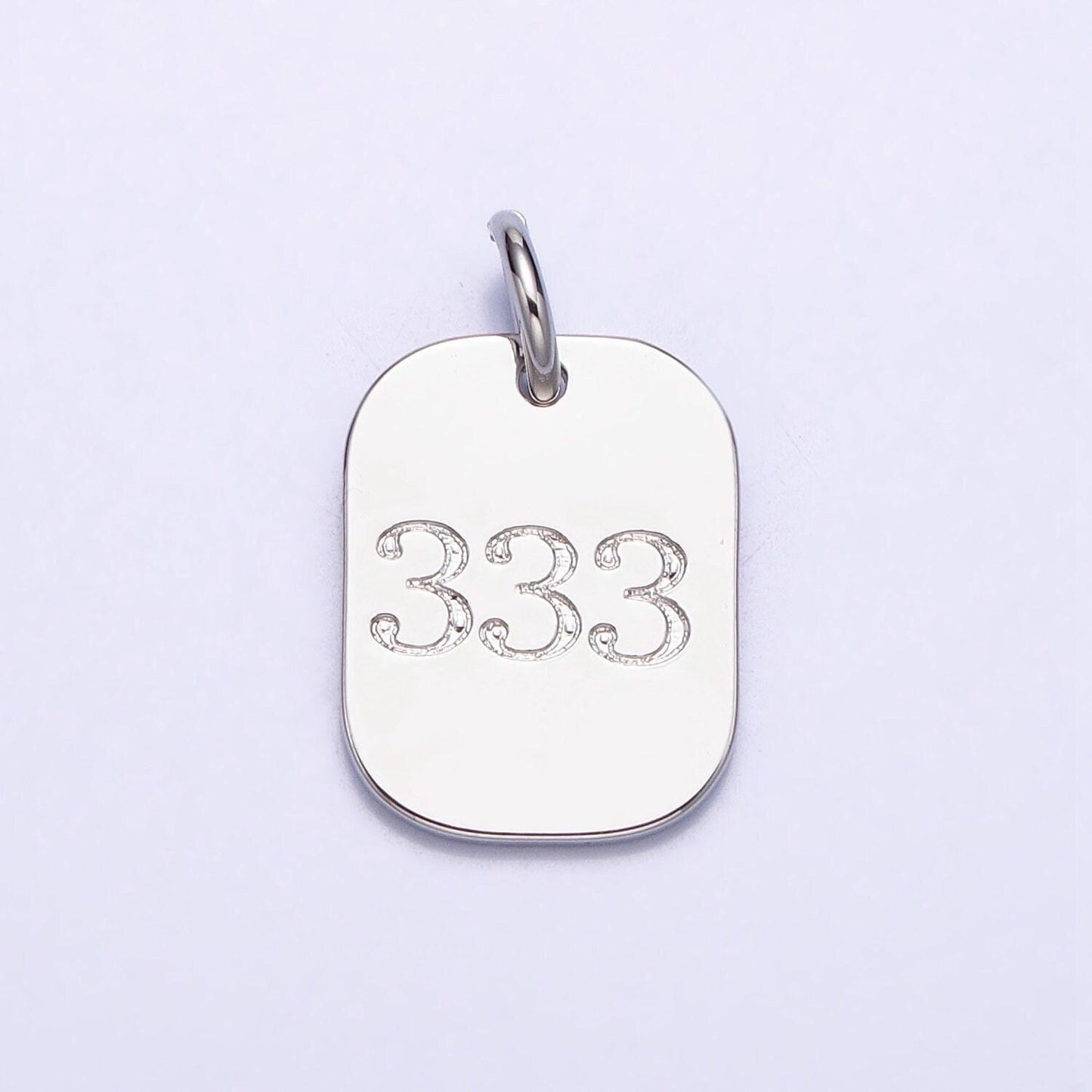 Dainty silver angel number charm mini military dog tag lucky number for necklace bracelet component personalized jewelry