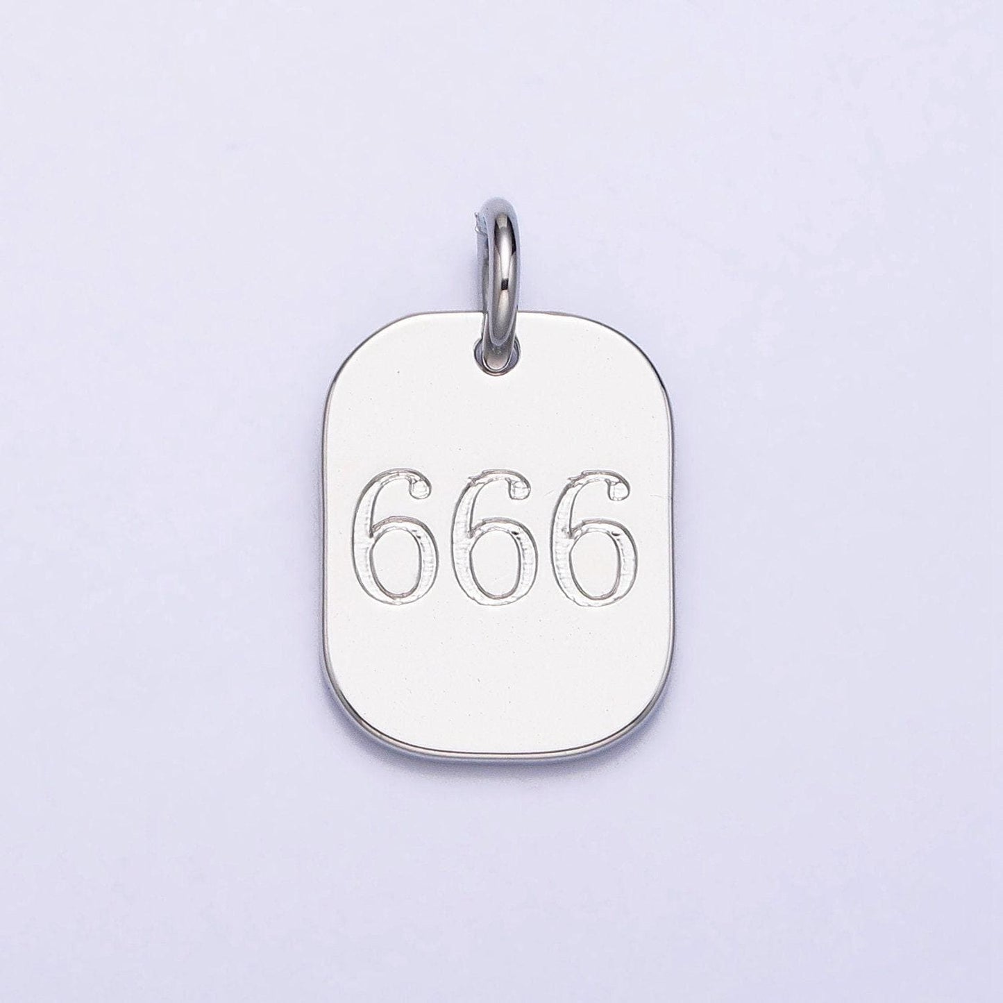 Dainty silver angel number charm mini military dog tag lucky number for necklace bracelet component personalized jewelry
