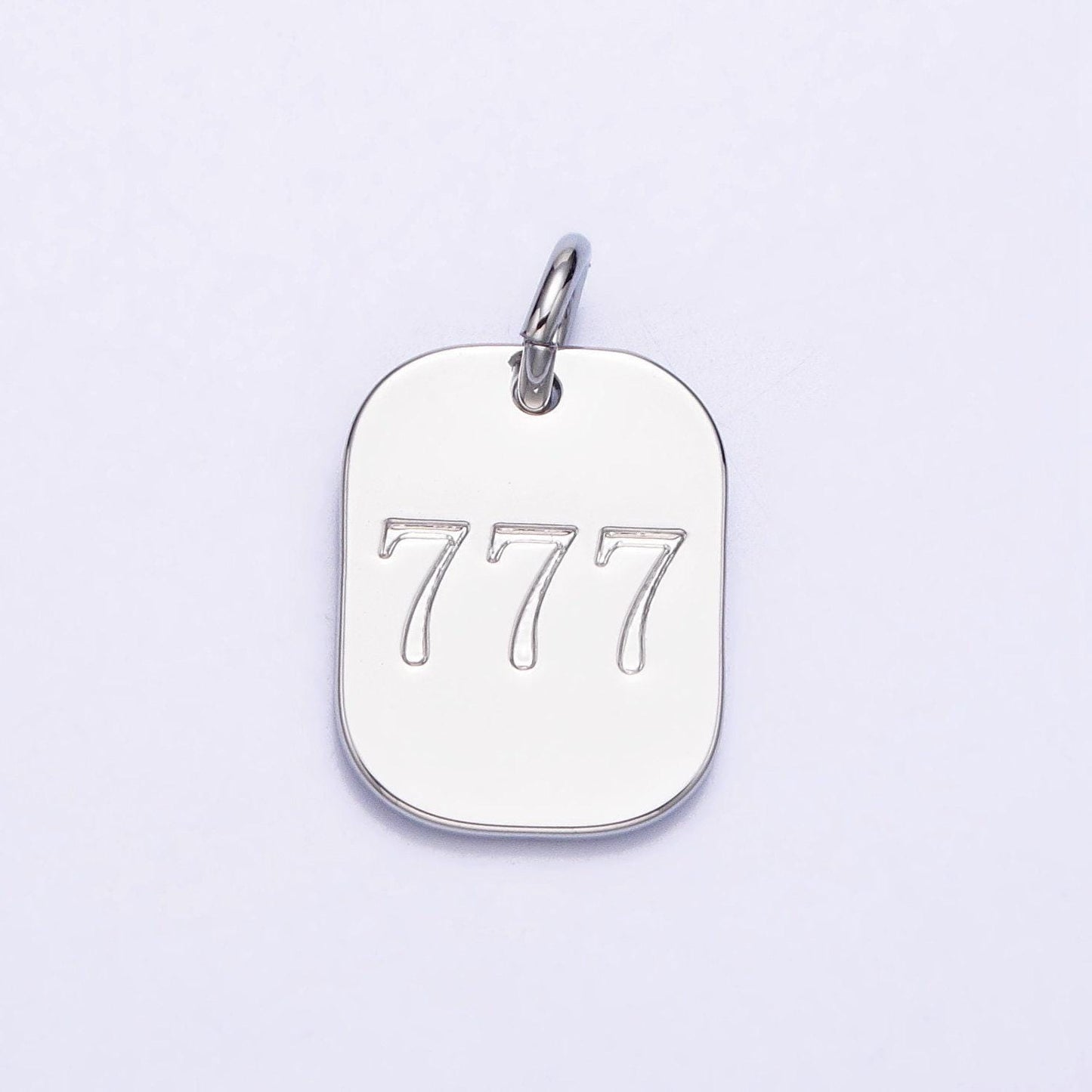 Dainty silver angel number charm mini military dog tag lucky number for necklace bracelet component personalized jewelry