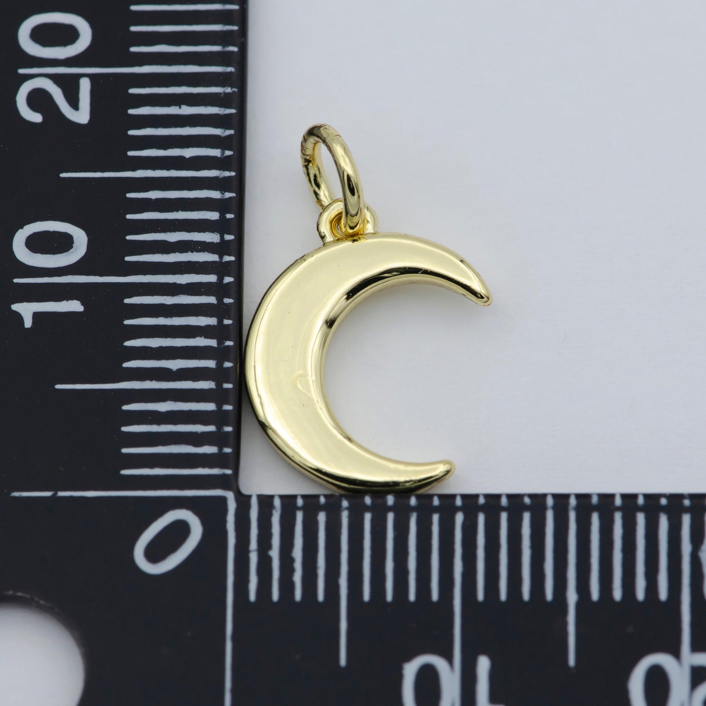 Gold moon charm, dainty crescent moon gold filled pendant add on charm necklace, bracelet, earring celestial jewelry, light pendant, m-364