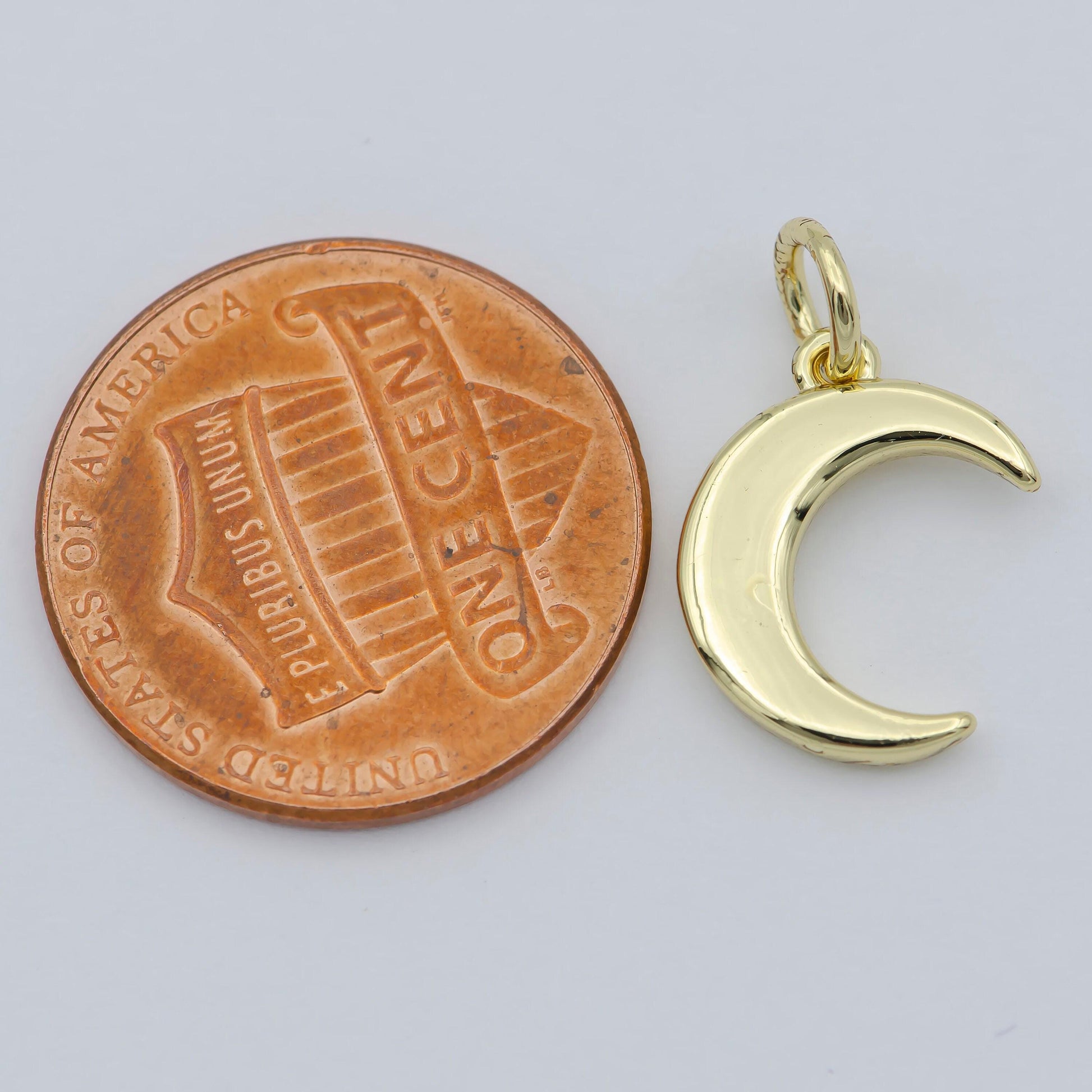 Gold moon charm, dainty crescent moon gold filled pendant add on charm necklace, bracelet, earring celestial jewelry, light pendant, m-364
