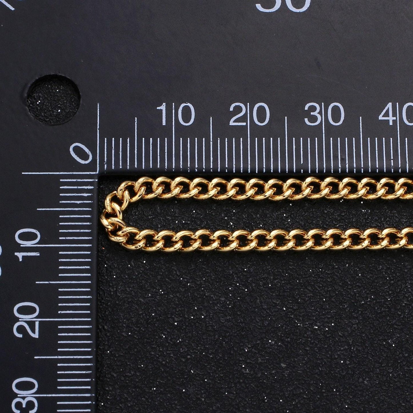 Gold cuban curb chain by yard, florida link chain,wholesale bulk roll chain for jewelry making, width 2.9mm,roll- 497, 498
