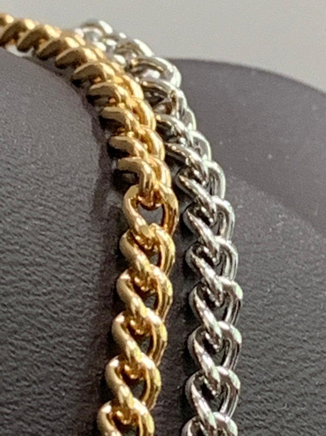 Gold cuban curb chain by yard, florida link chain,wholesale bulk roll chain for jewelry making, width 2.9mm,roll- 497, 498