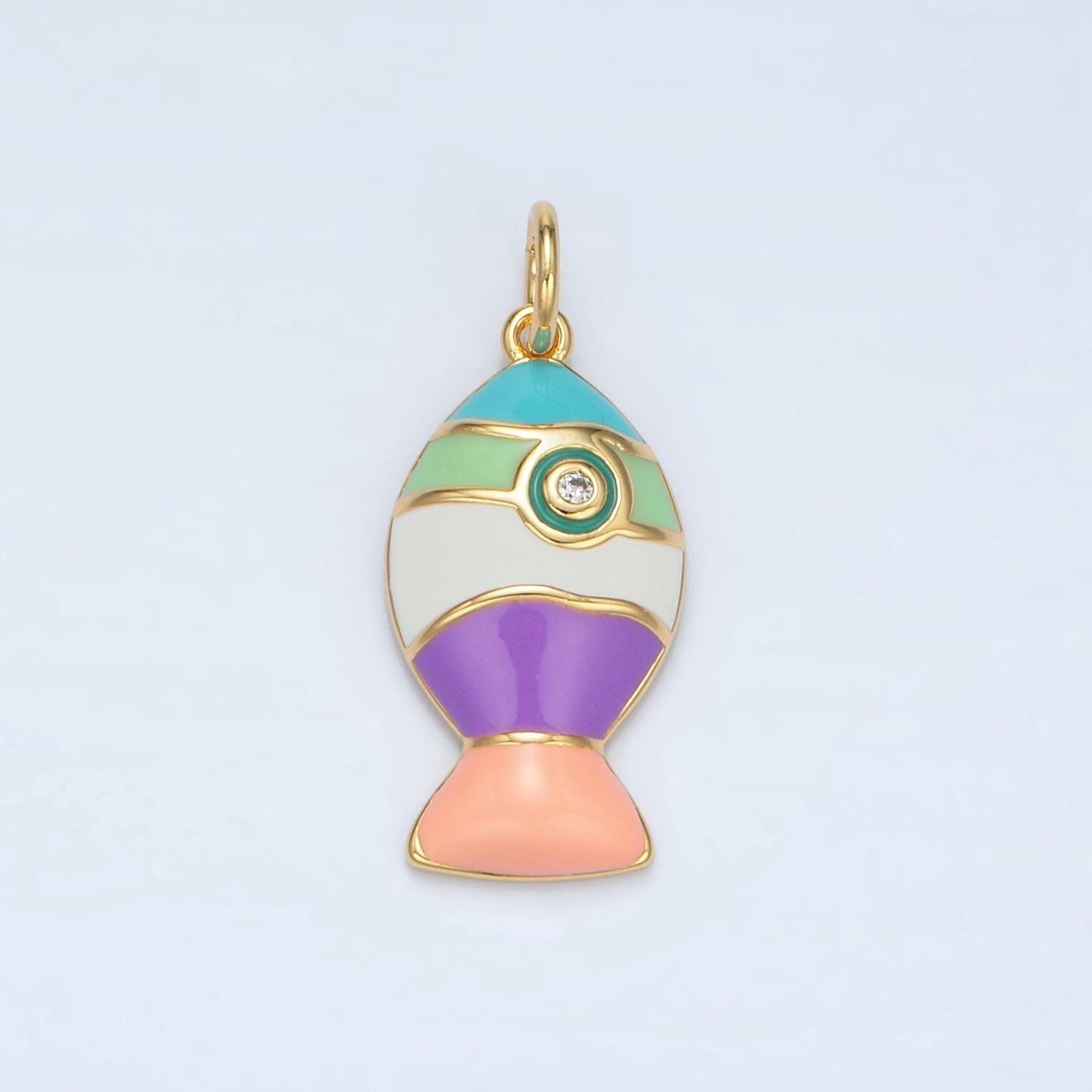 Mini colorful fish charm small rainbow fish pendants enamel animal pet charm for bracelet earring necklace charm supply | x305