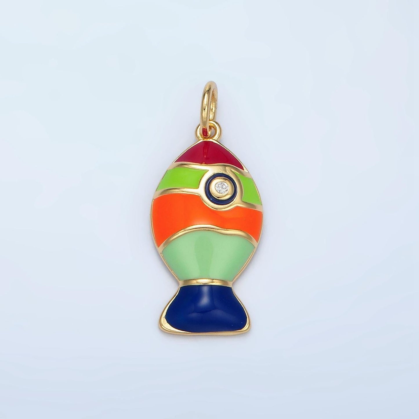 Mini colorful fish charm small rainbow fish pendants enamel animal pet charm for bracelet earring necklace charm supply | x305