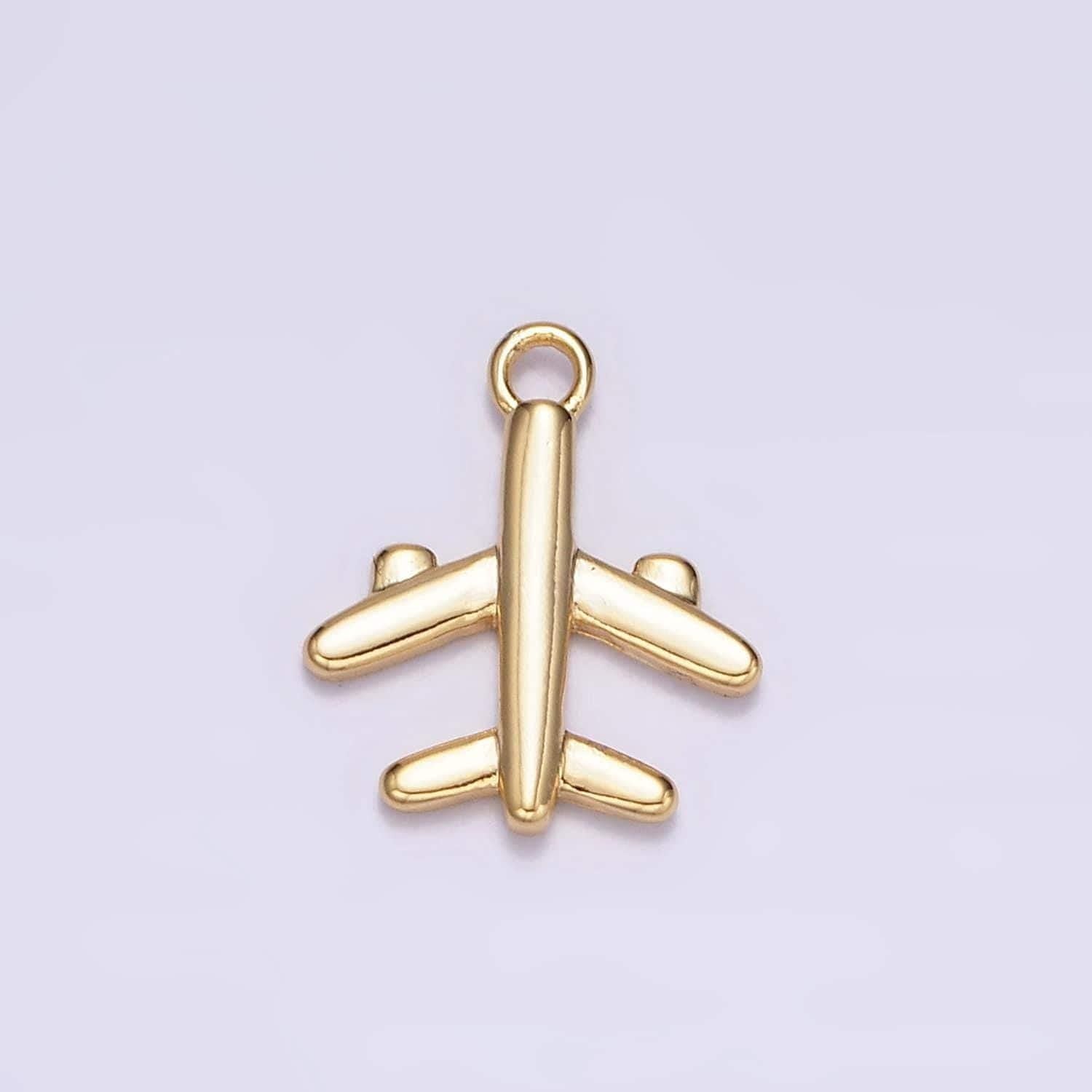 16k gold filled 16mm flying airplane traveling add-on charm | n973