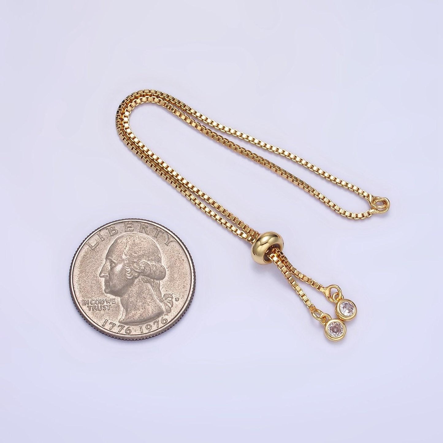 Adjustable box gold chain 14k gold filled slider bracelet half finished adjustable bracelet for jewelry making supply l525