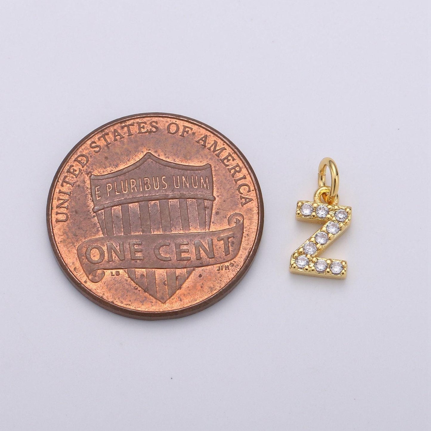 1pc gold cz micro pave initial letter charm, dainty letter pendant, cubic alphabeth charm, 9mm micro pave letters 08 a99-a111