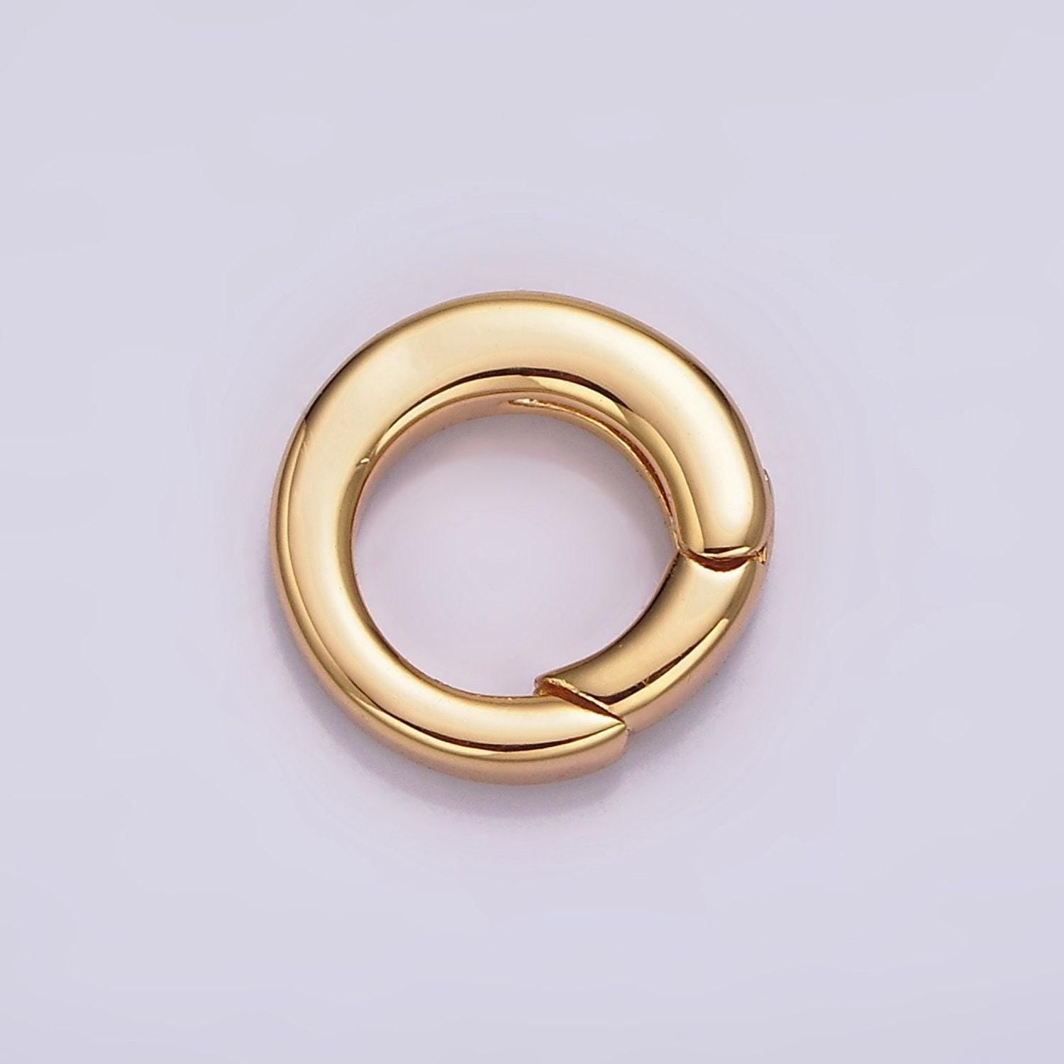 18k gold filled push gate ring charm holder bail for charm jewelry kit supplies for diy jewelry making | z492 - z497
