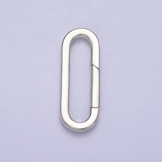 S925 sterling silver push in oval clasp for charm holder clasp pendants, 21.2x8.2mm, clasp enhancer necklace component sl-294