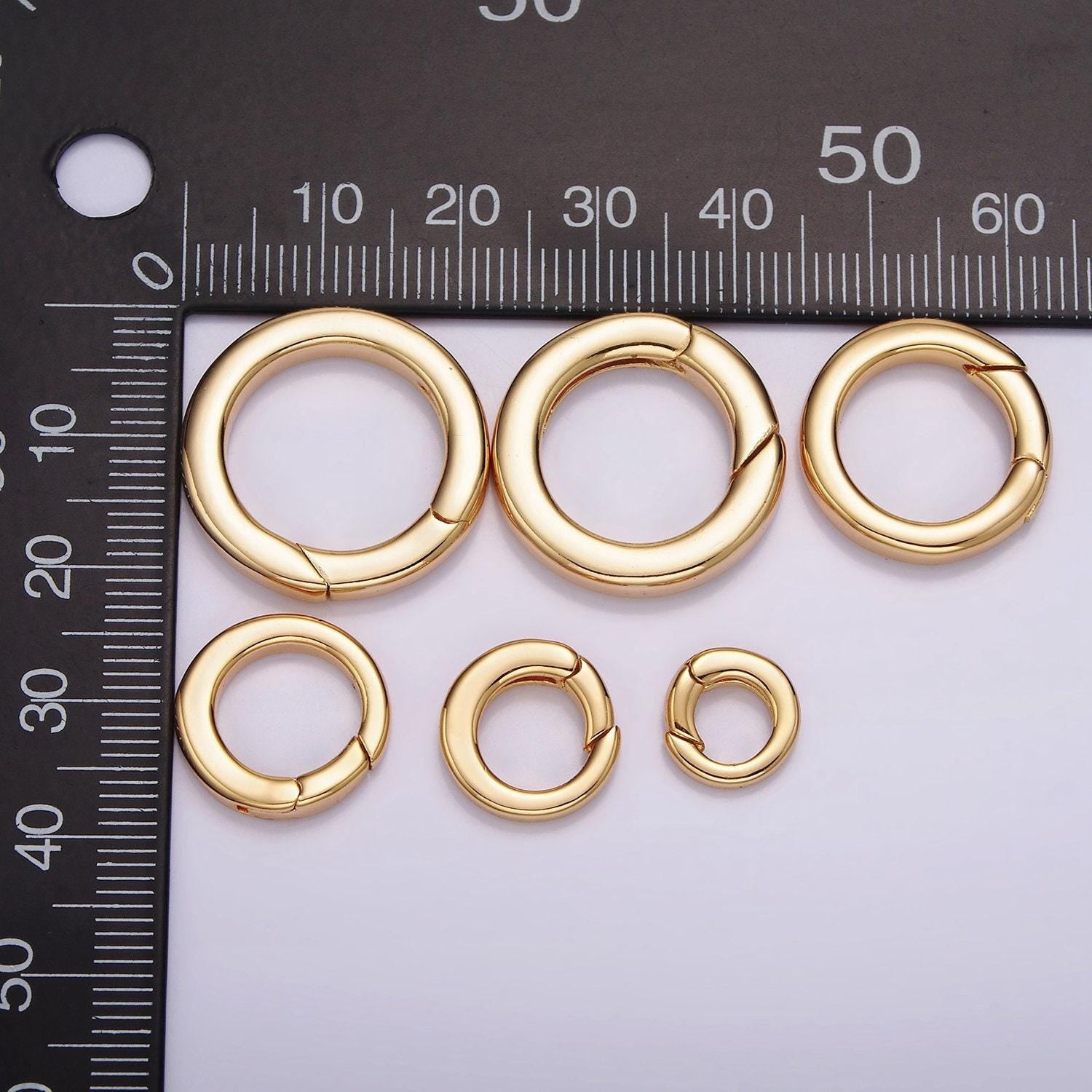 18k gold filled push gate ring charm holder bail for charm jewelry kit supplies for diy jewelry making | z492 - z497