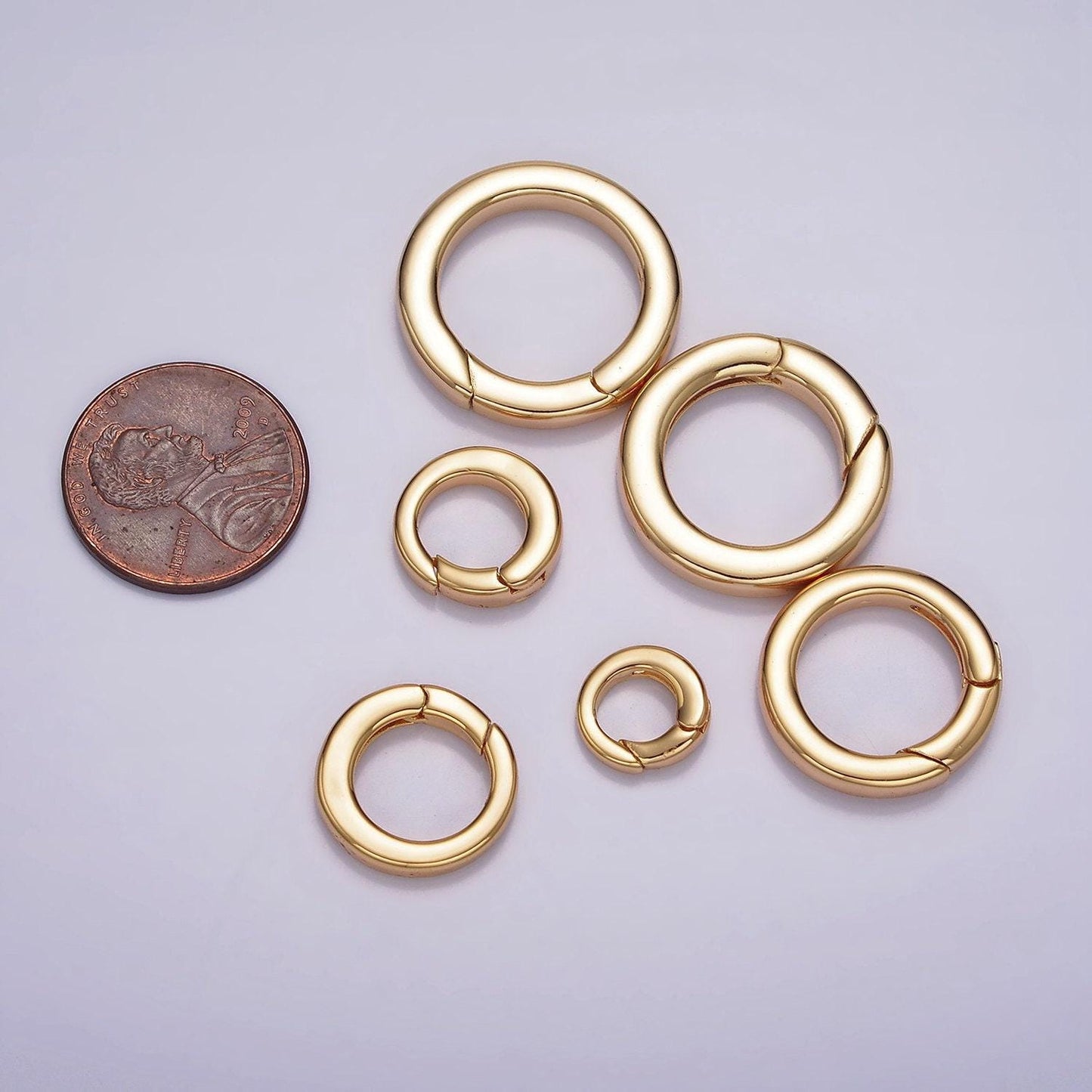 18k gold filled push gate ring charm holder bail for charm jewelry kit supplies for diy jewelry making | z492 - z497