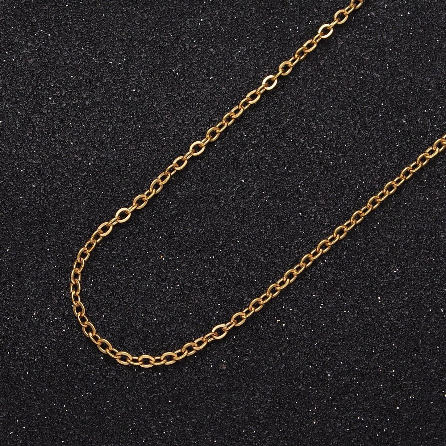 24k gold filled mini cable rolo bulk unfinished chain, 2mm width gold & silver wholesale chain for jewelry making | roll-953, roll-954