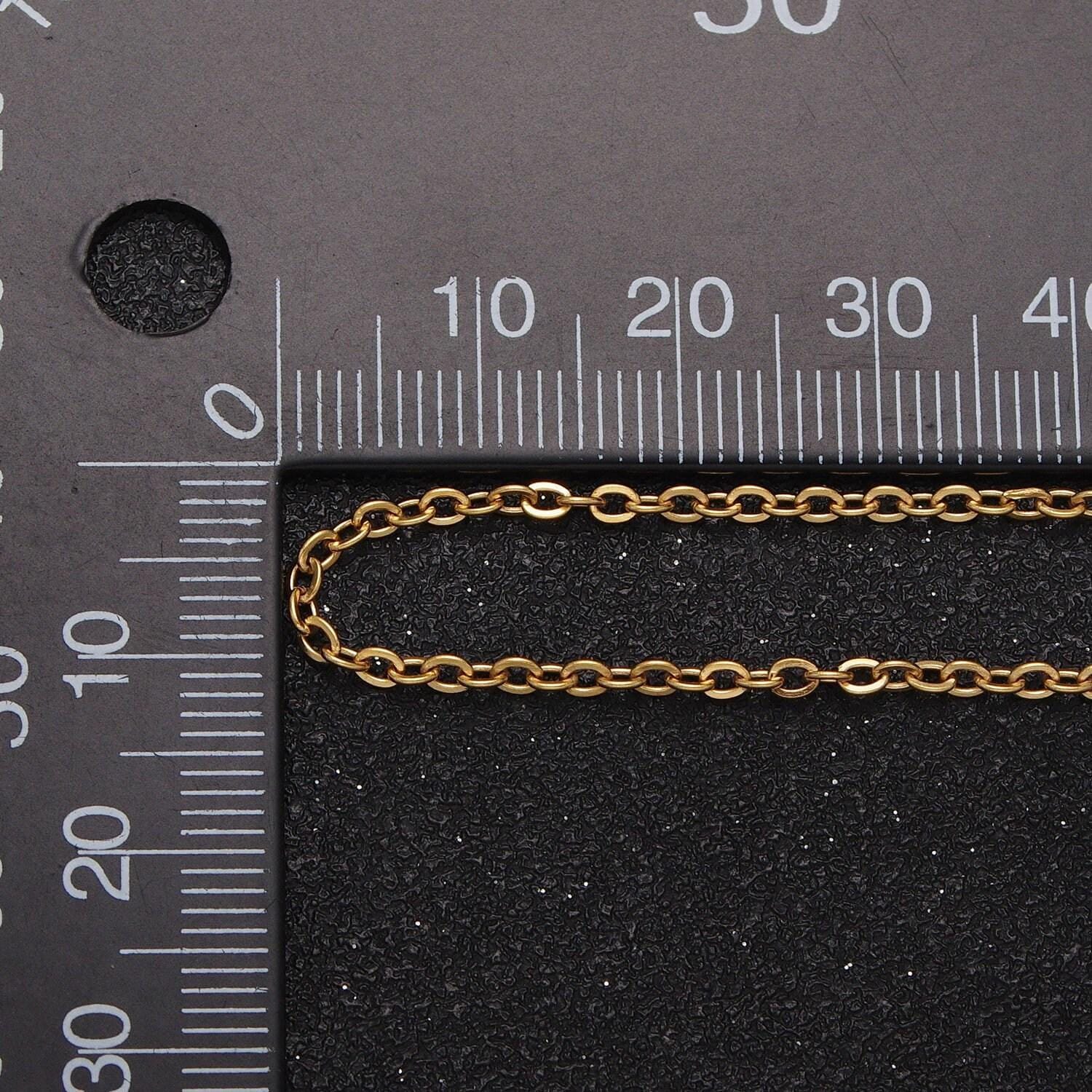 24k gold filled mini cable rolo bulk unfinished chain, 2mm width gold & silver wholesale chain for jewelry making | roll-953, roll-954