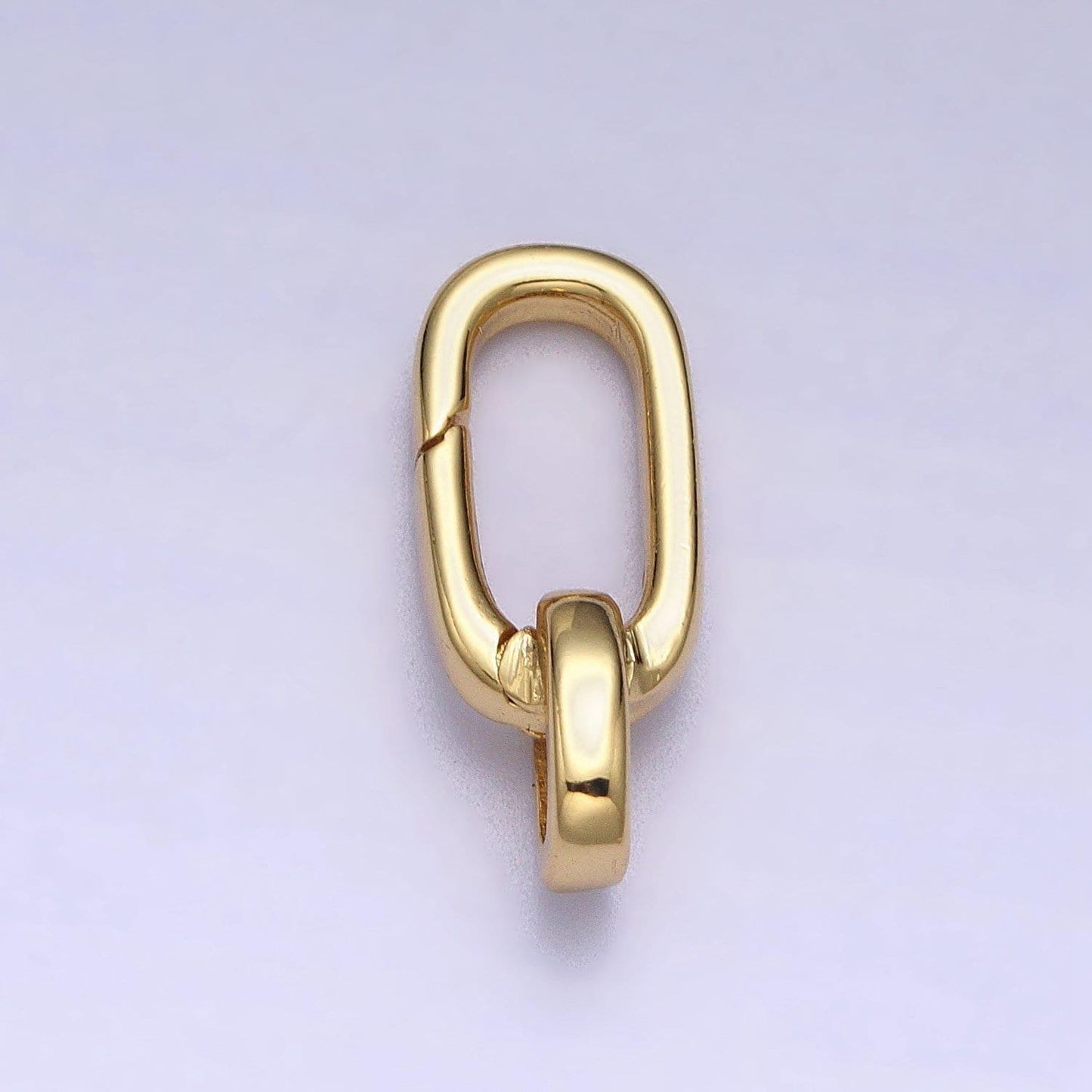 Gold or silver charm holder push gate oval clasp, spring gate clasp, 16x17mm wholesale supply for necklace jewelry making z311