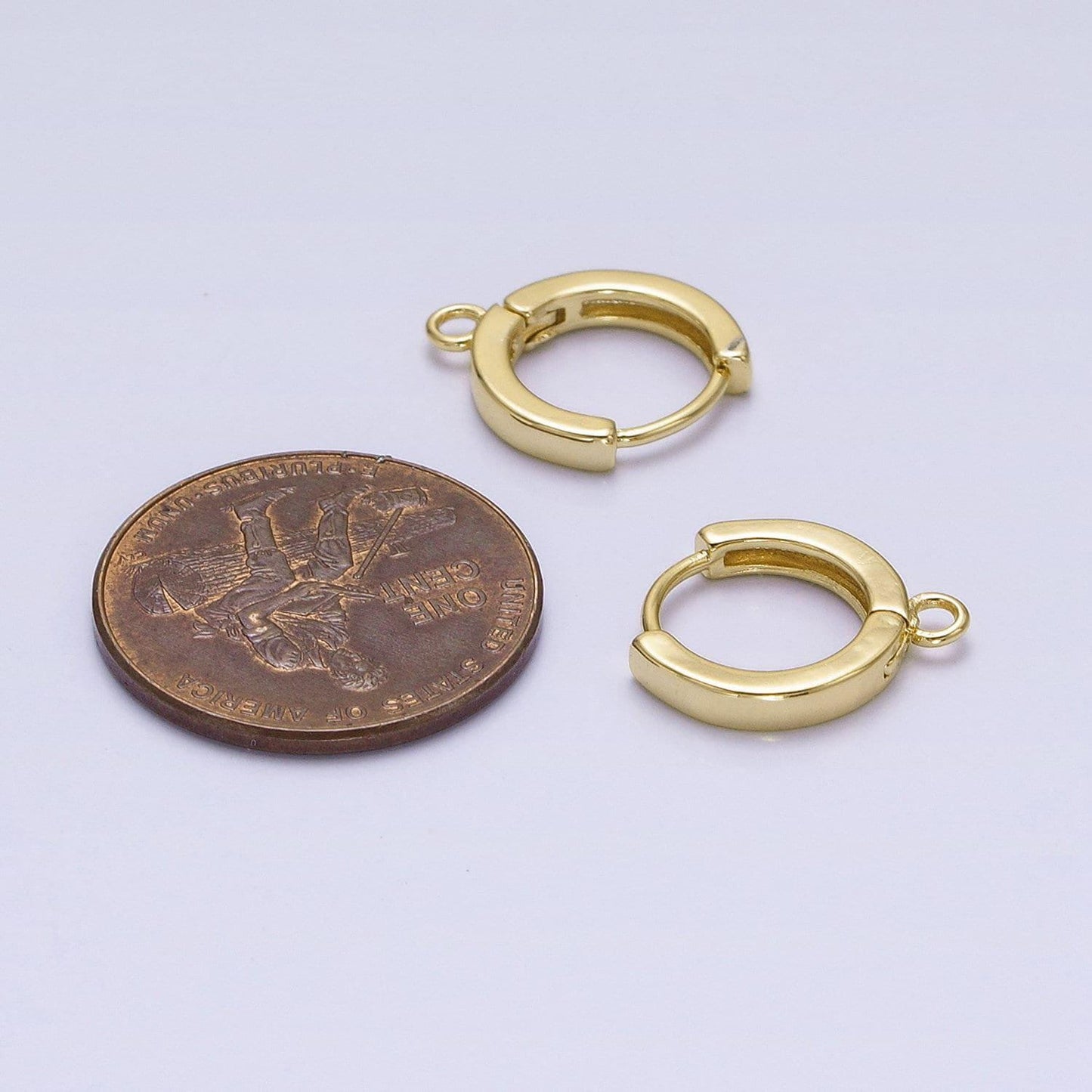 1pair 14 mm dainty gold filled huggie w/ closed link lever back hoop earring making nickel & lead free for earring charm making finding z639