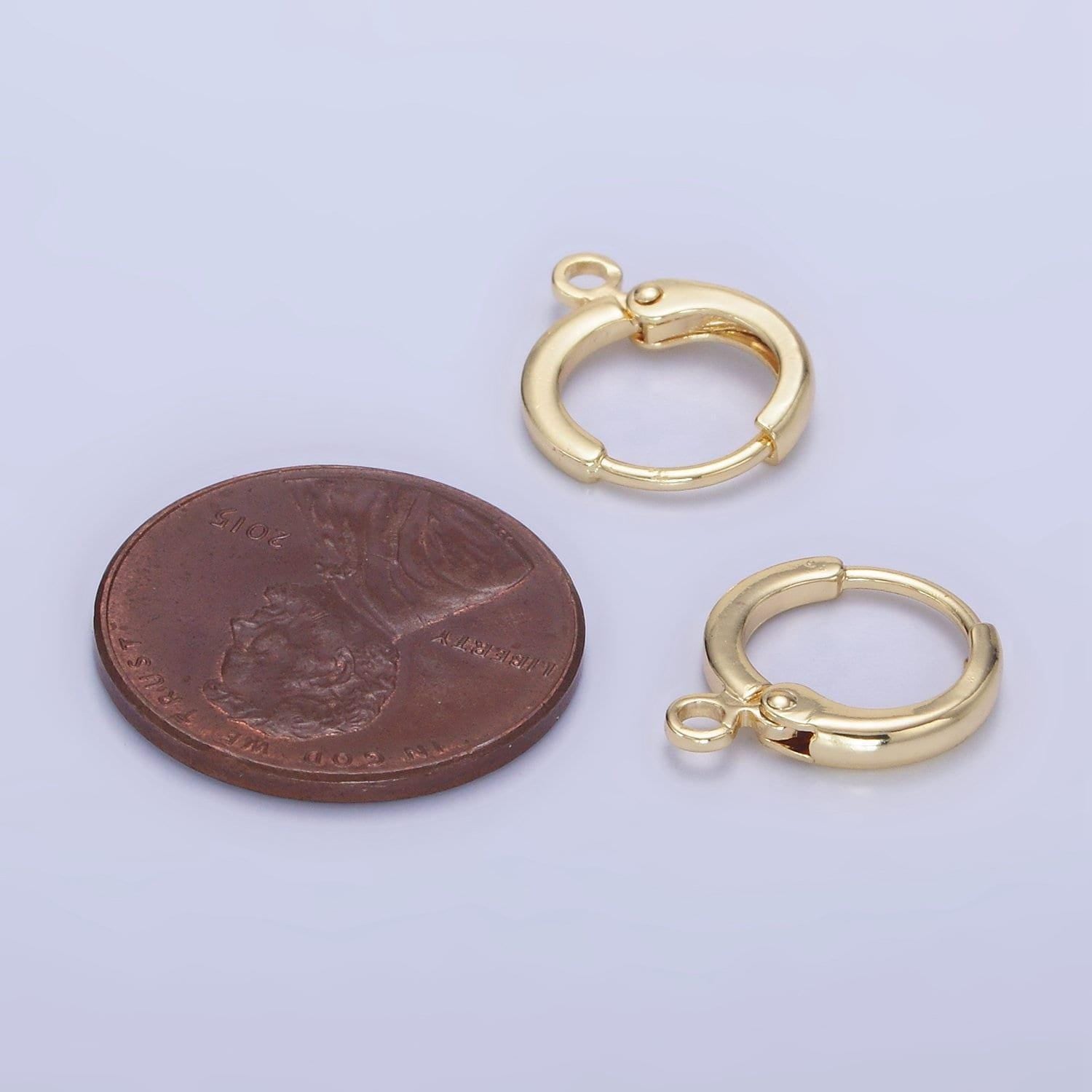 Dainty gold filled huggie with closed link lever back hoop earring making 14x11 mm nickel & lead free for earring charm making findings z722