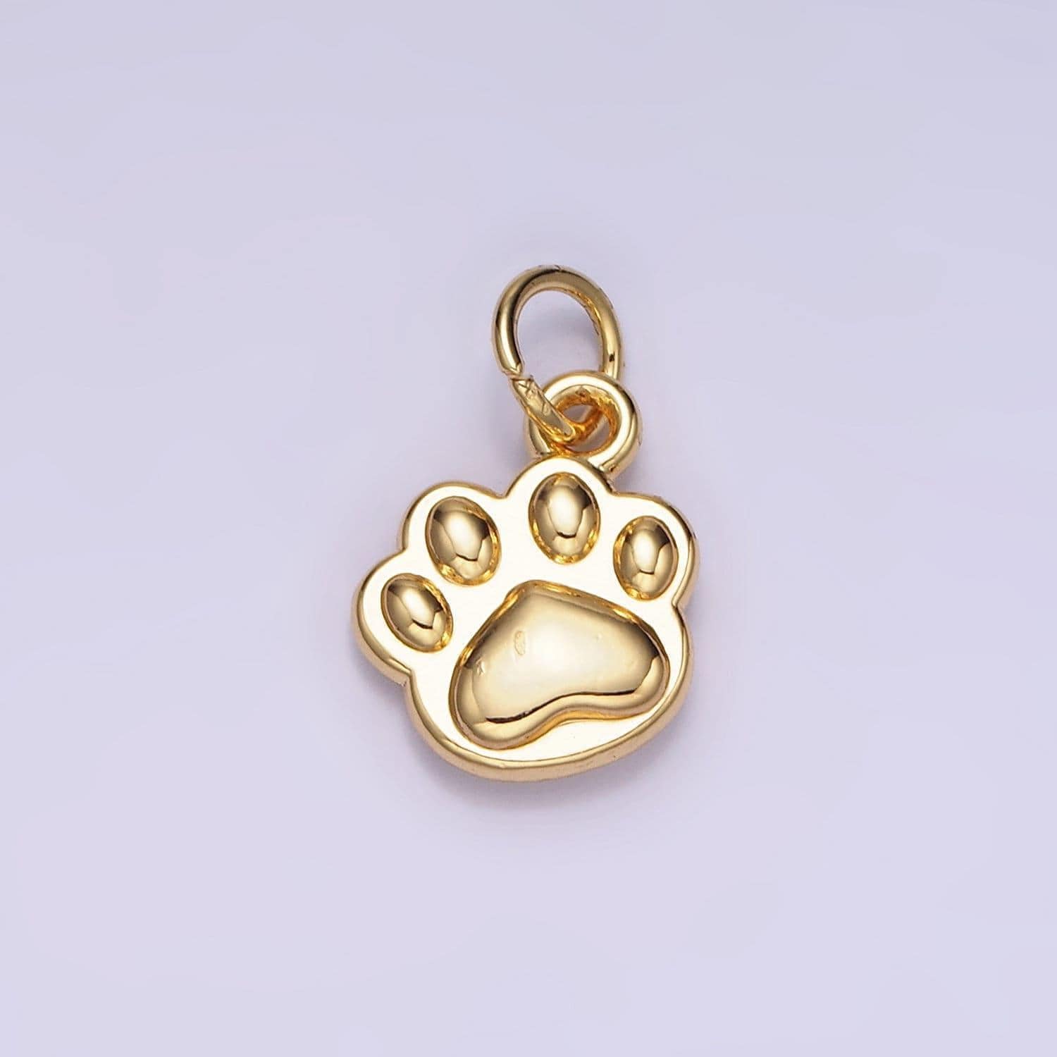 Mini 14k gold filled pets charm paw print dog puppy lover charm for bracelet necklace earring component | ag-652