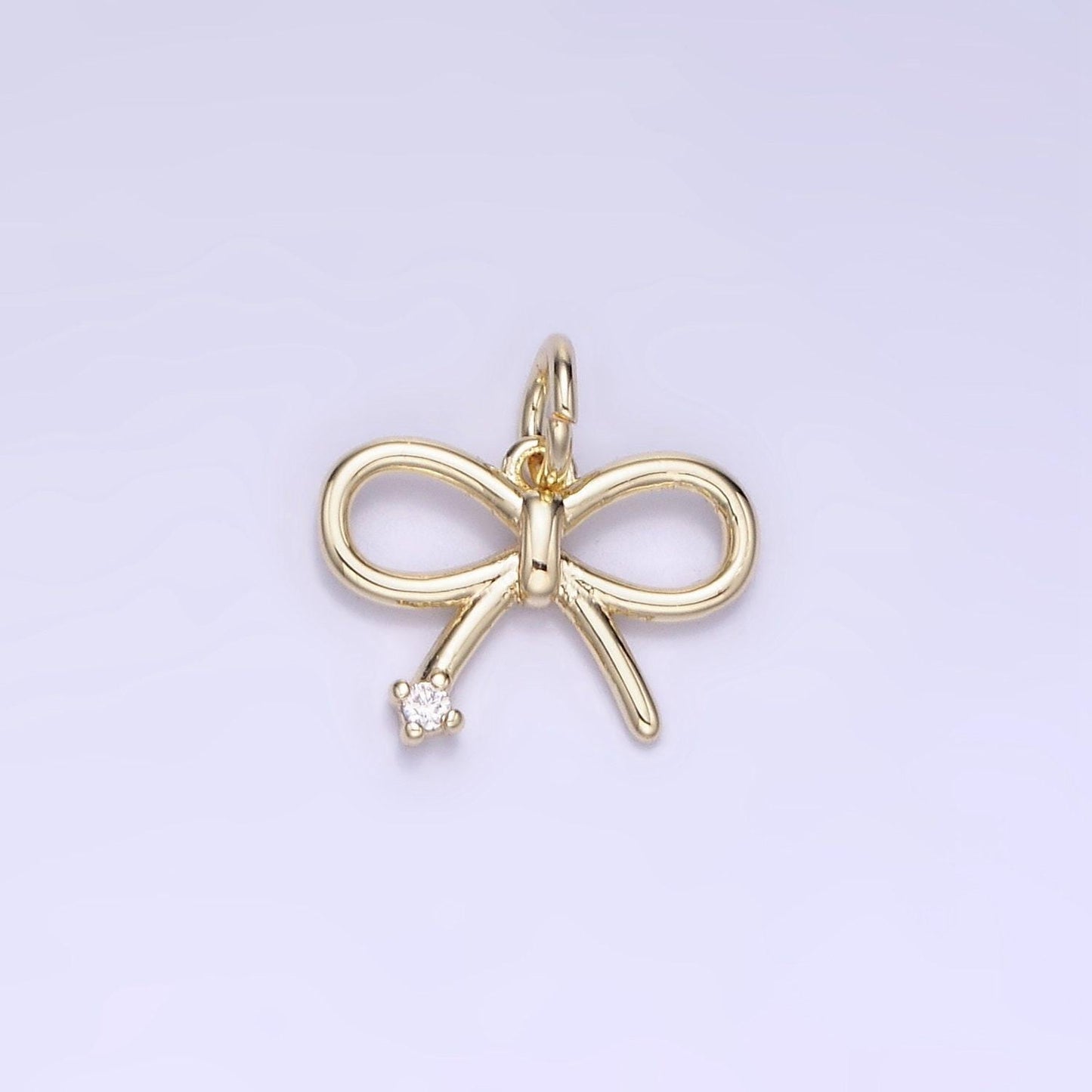 14k gold filled 11mm mini bow cz | ag-662, g-392